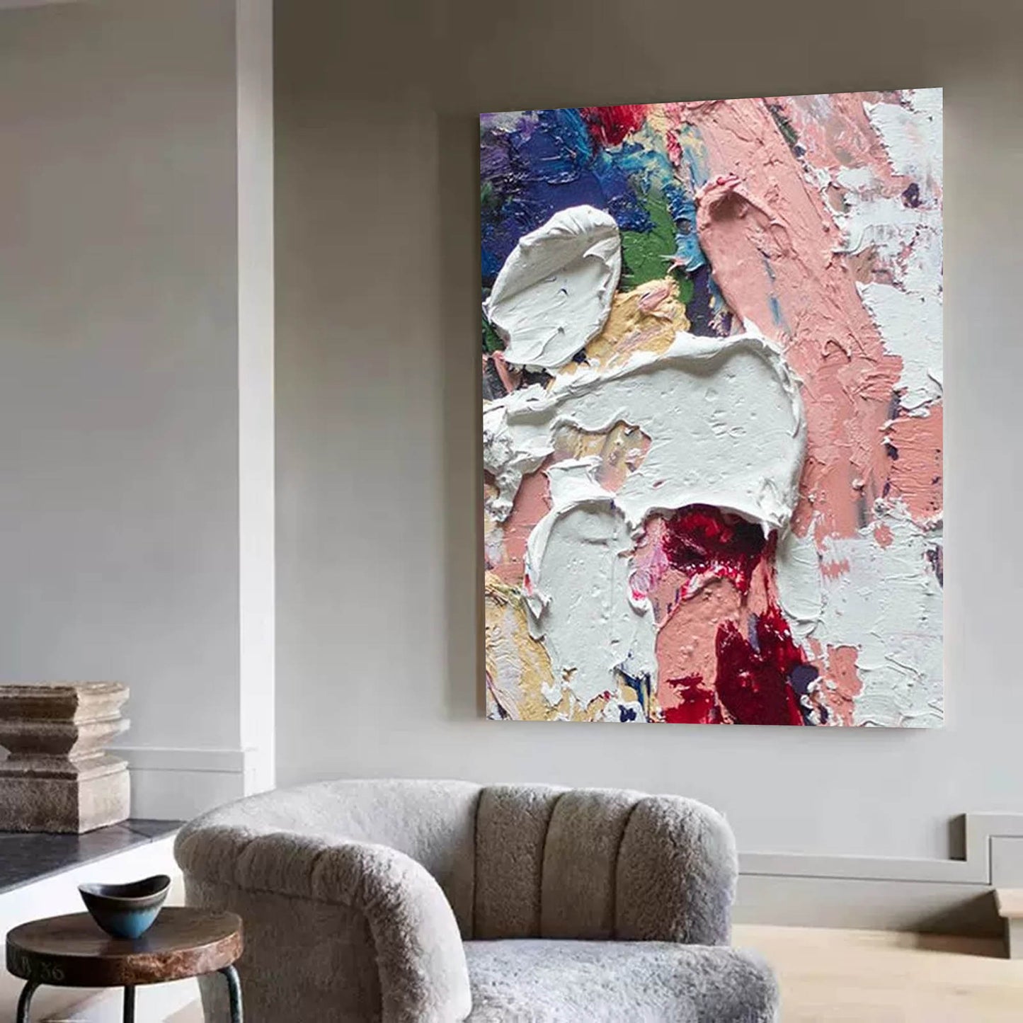 Colorful Abstract Oil Painting for Modern Home Decor and Art Enthusiasts