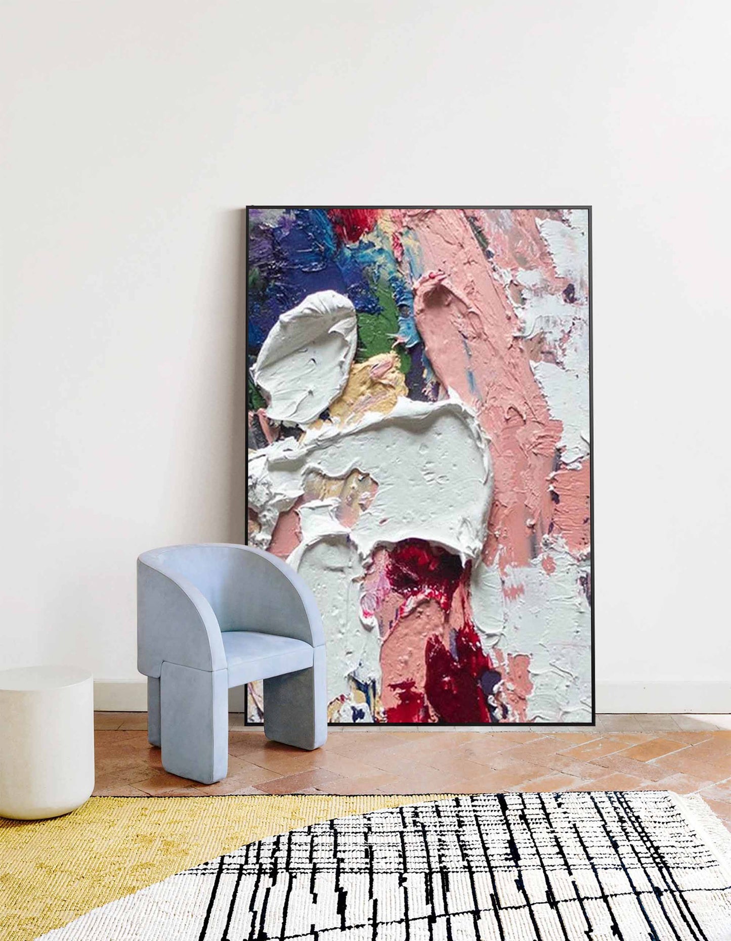 Colorful Abstract Oil Painting for Modern Home Decor and Art Enthusiasts