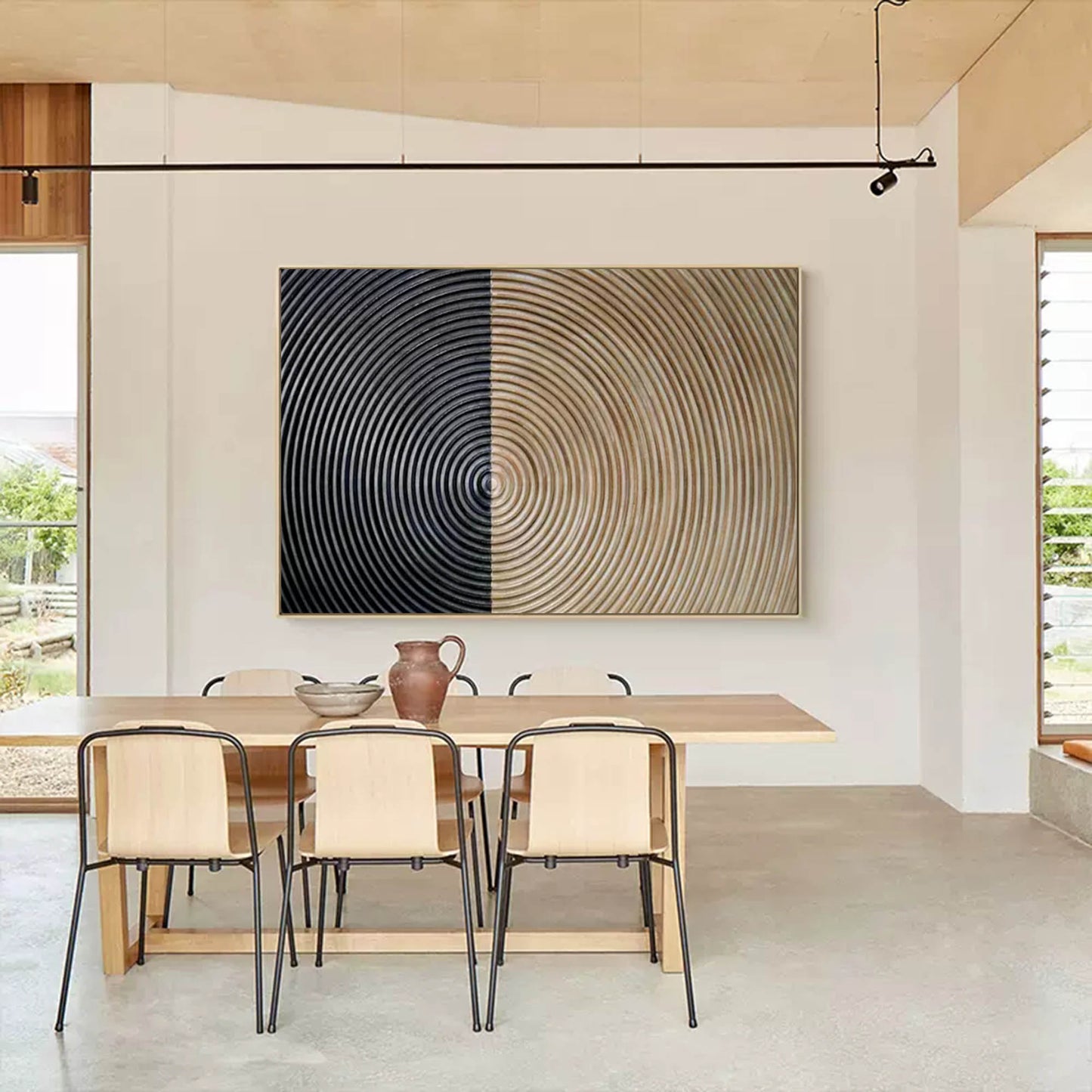Modern Minimalist Oil Painting with Wabi-Sabi Aesthetic for Unique Home Decor