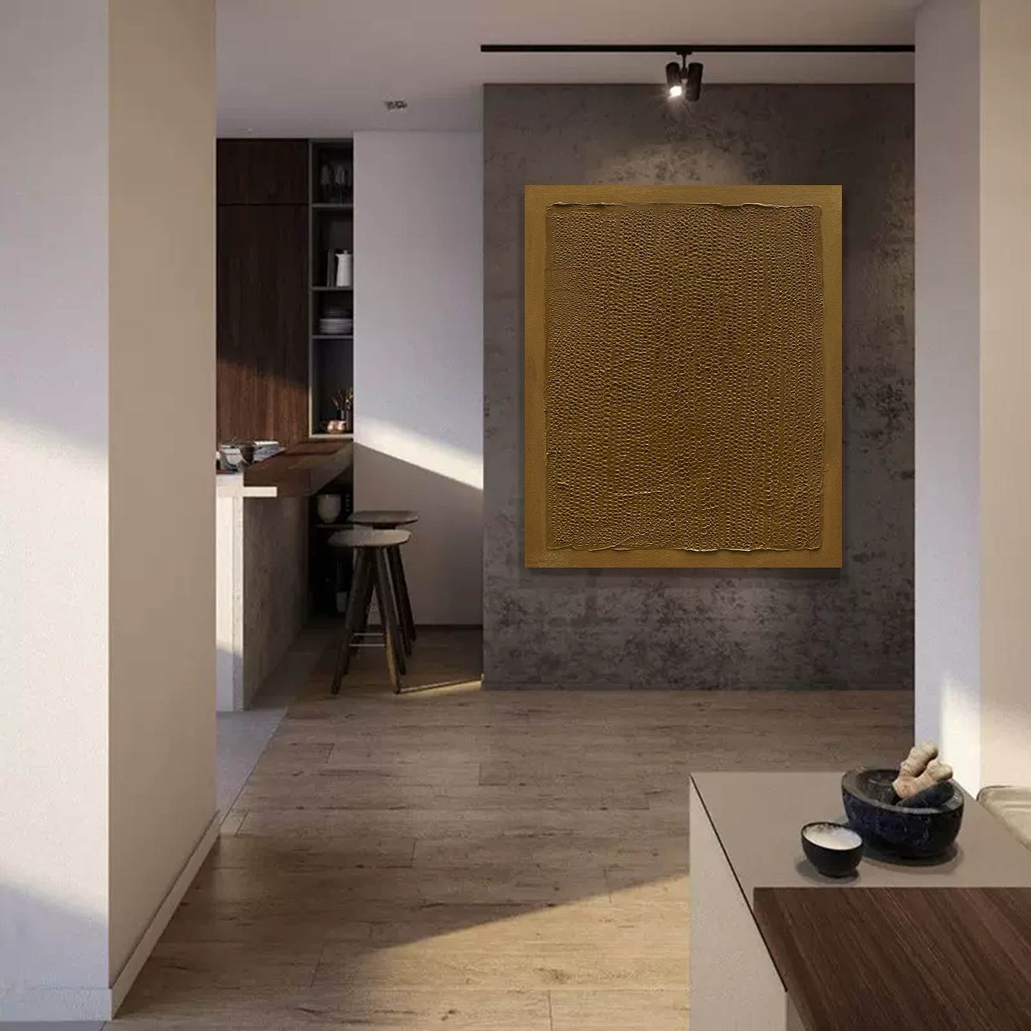 Abstract Wabi-Sabi Textured Oil Painting for Elegant Home Decor