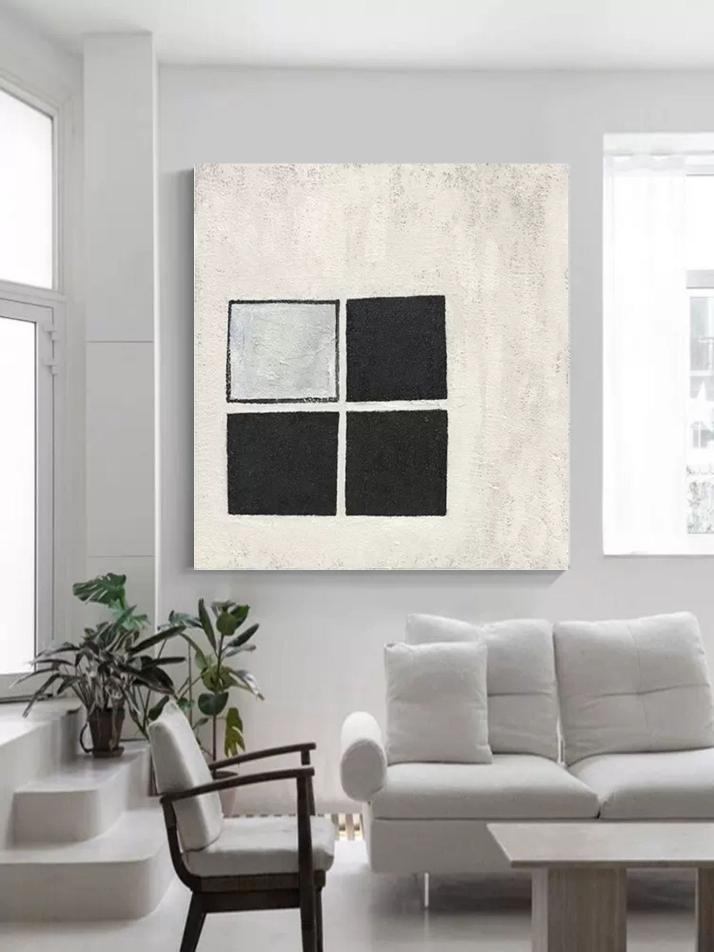 Modern Minimalist Wabi-Sabi Abstract Oil Painting for Contemporary Home Decor