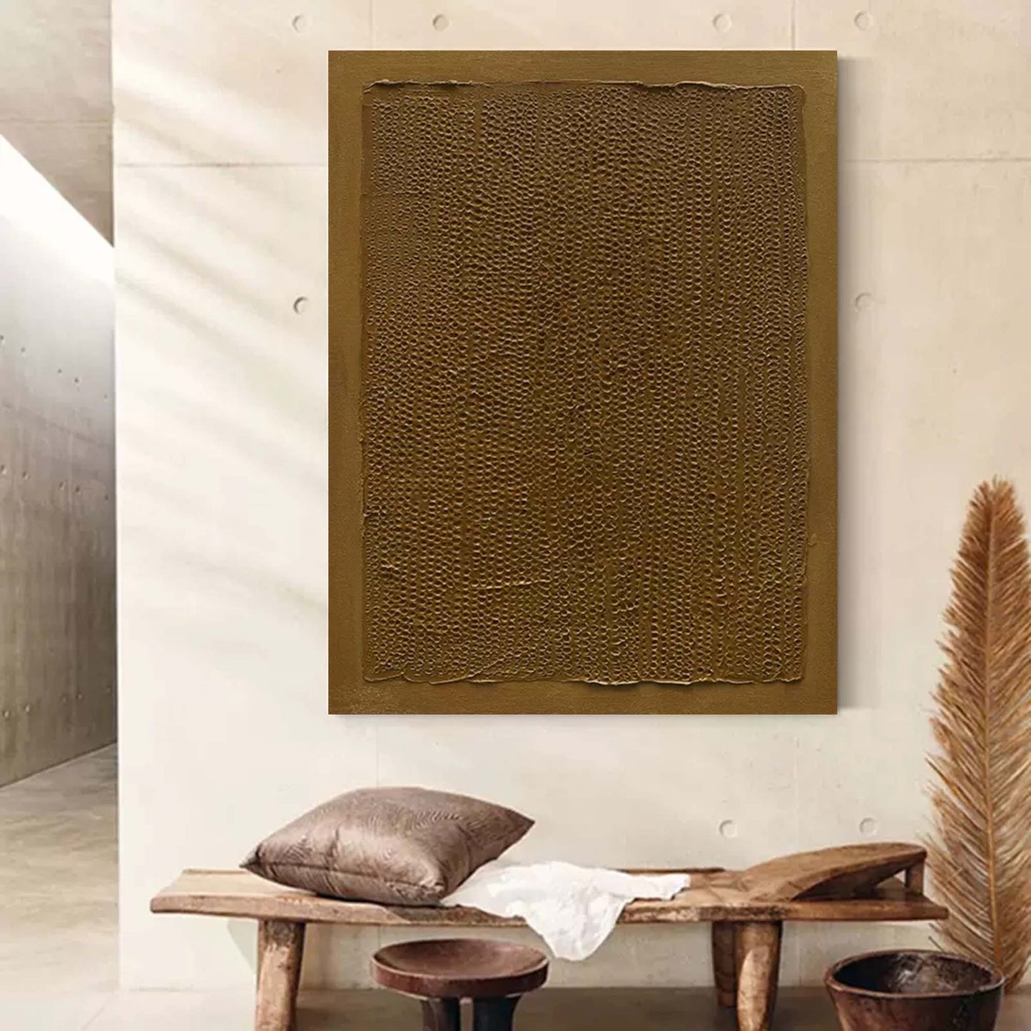 Abstract Wabi-Sabi Textured Oil Painting for Elegant Home Decor