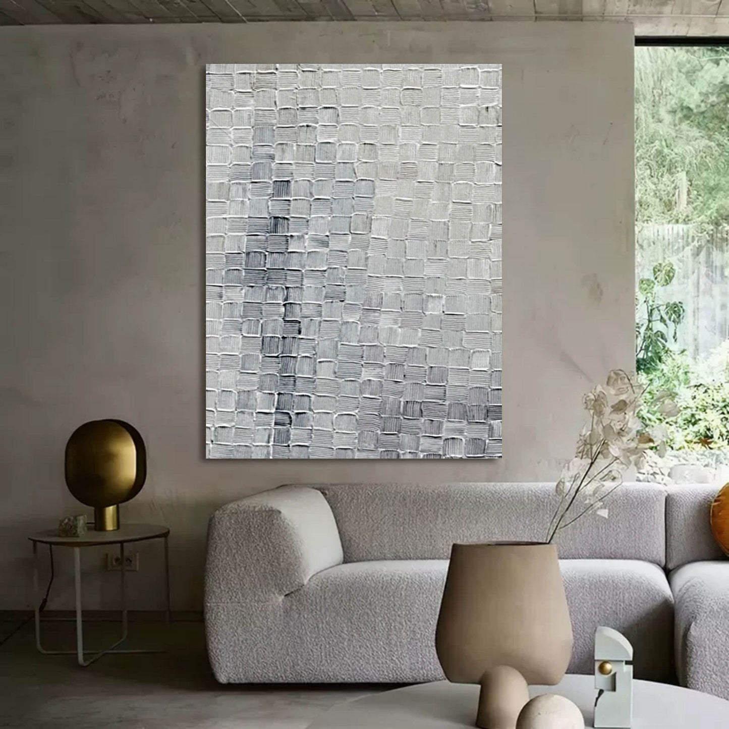 Elegant Wabi-Sabi Textured Wall Art for Minimalist Home Decor