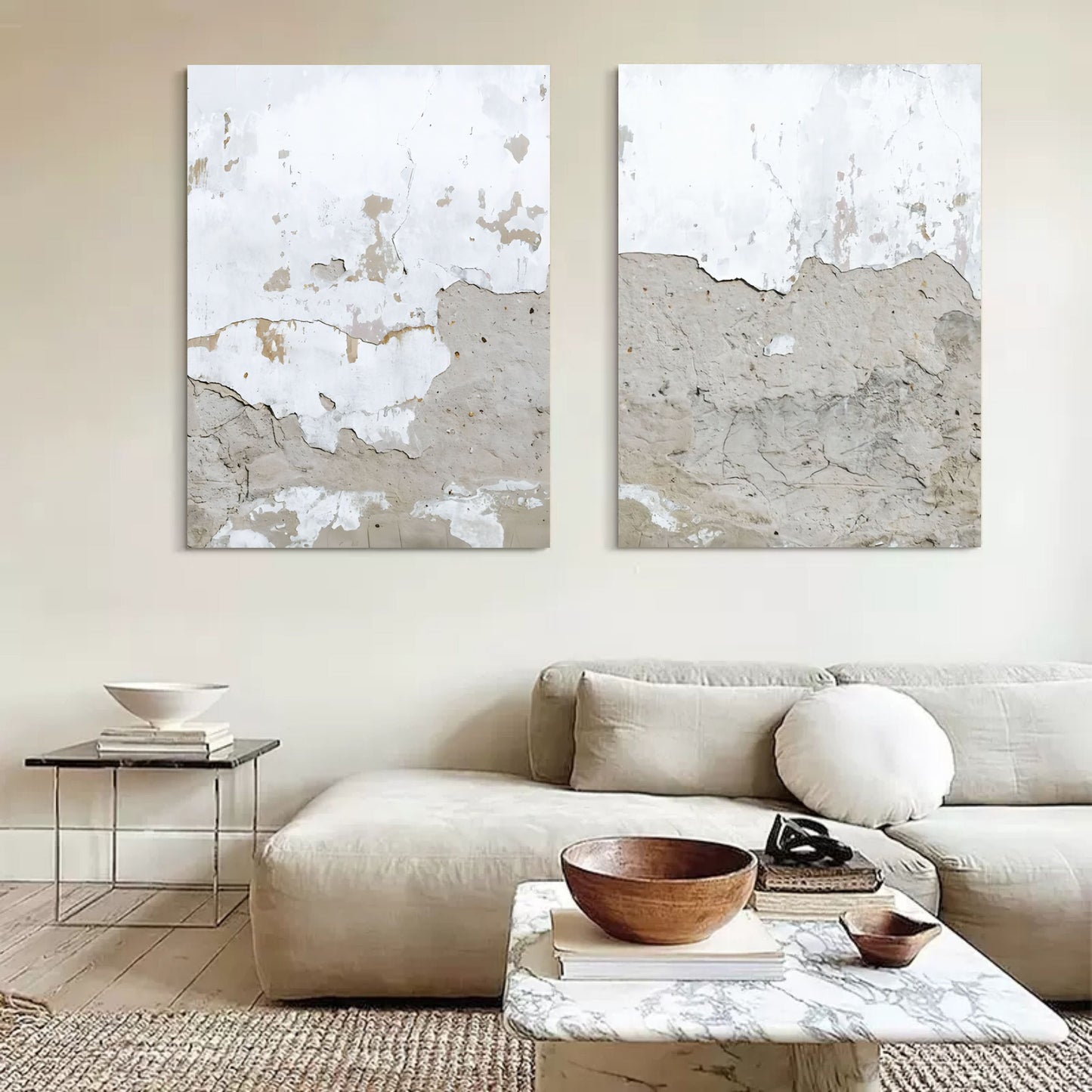 Contemporary Abstract Wall Art Duo for Modern Home Decor