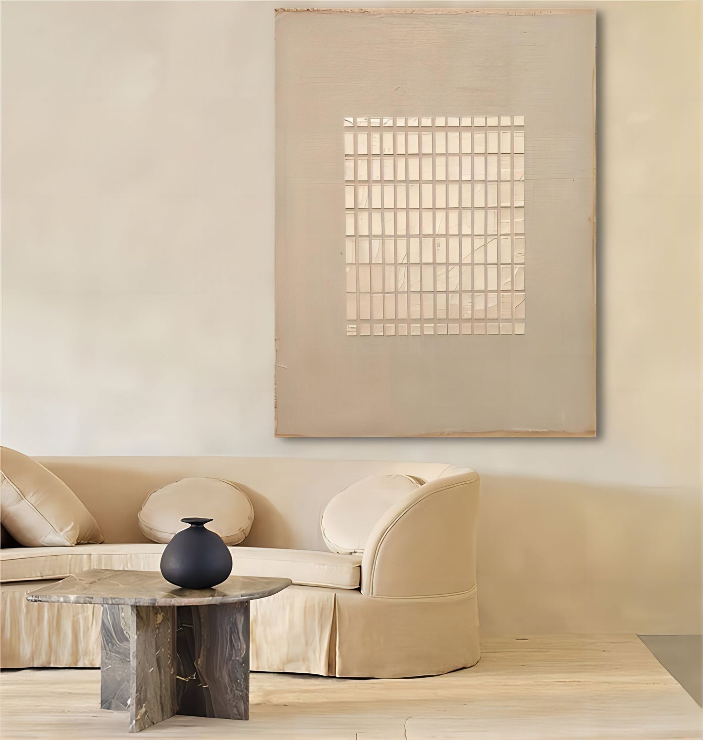 Minimalist Wabi-Sabi Wall Art | Serene Textured Oil Painting for Modern Decor