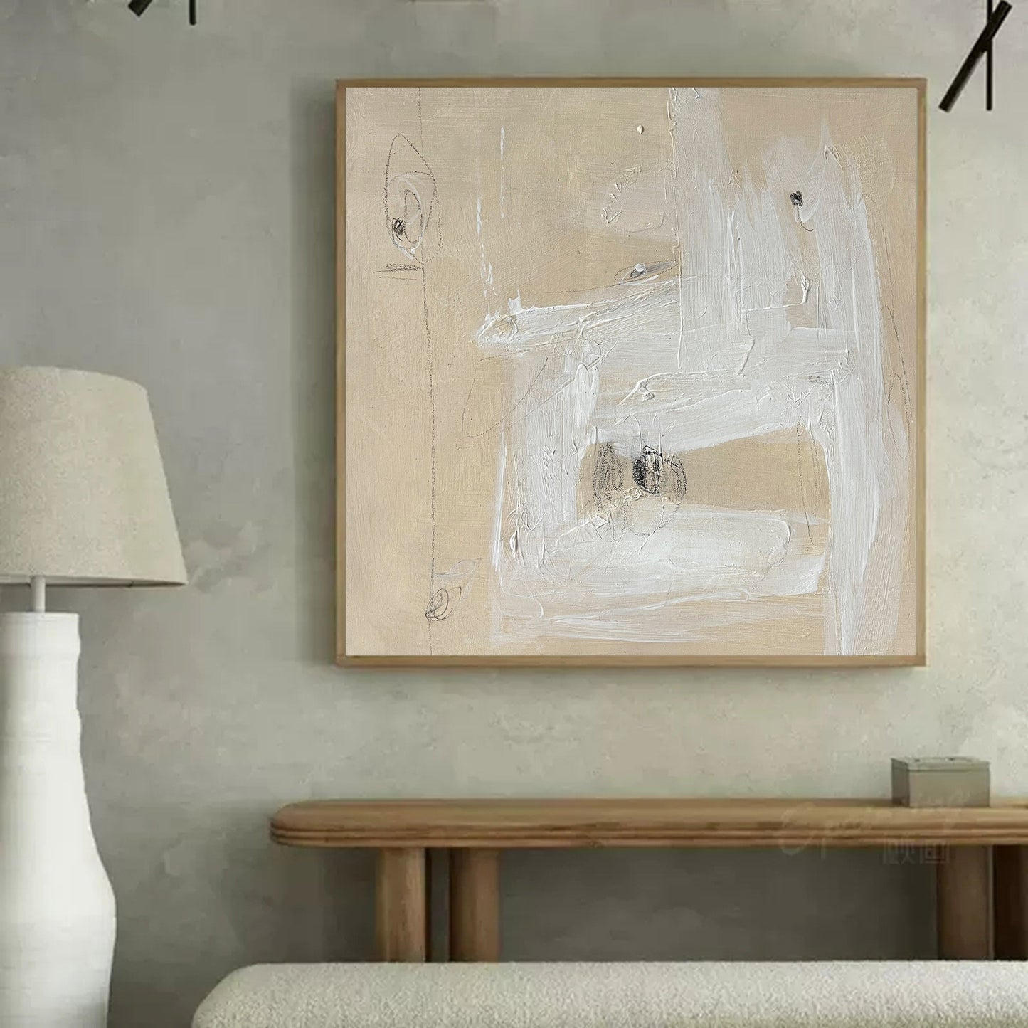 Elegant Minimalist Abstract Oil Painting for Contemporary Home Decor