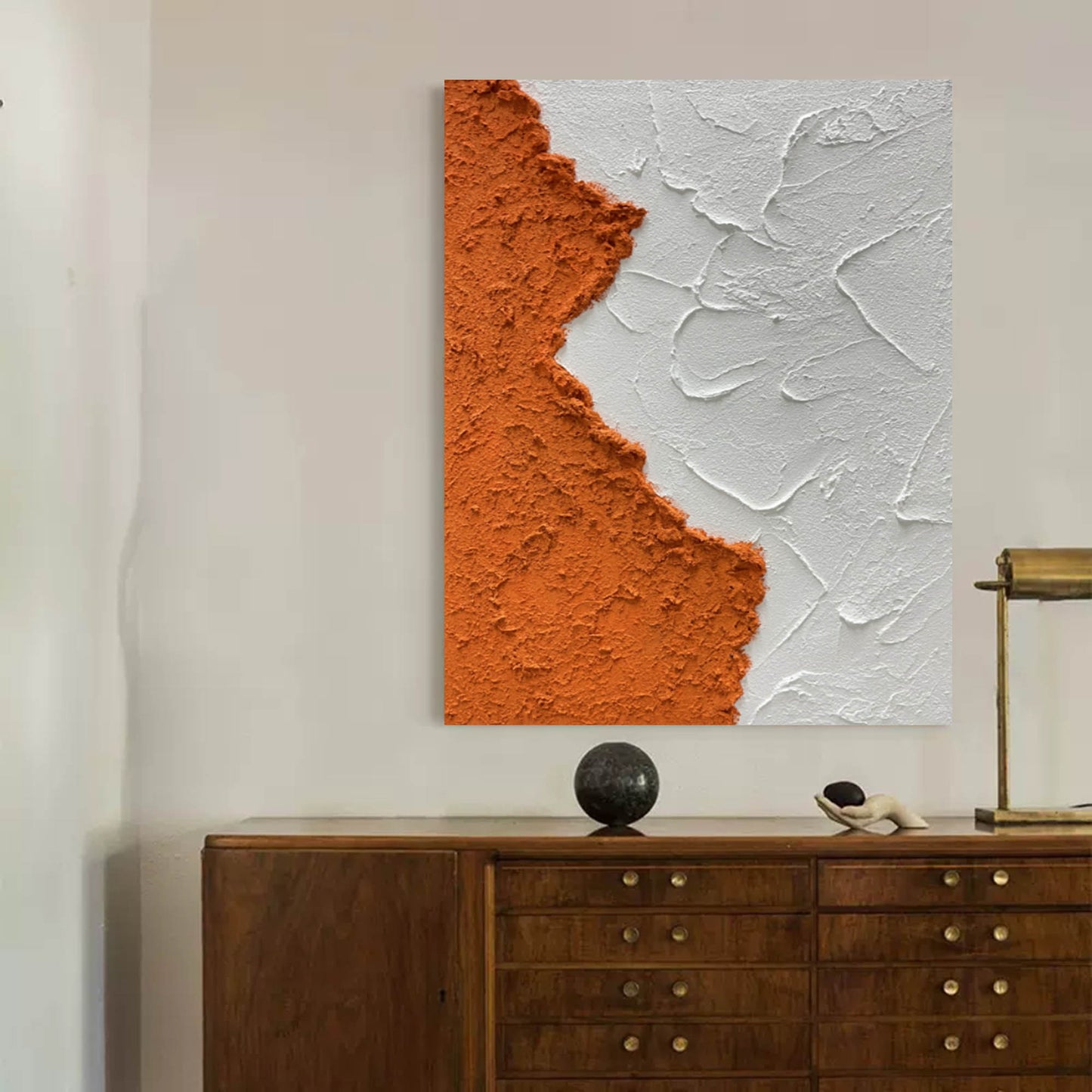 Abstract Coastal Sunrise Oil Painting for Beach Home Décor