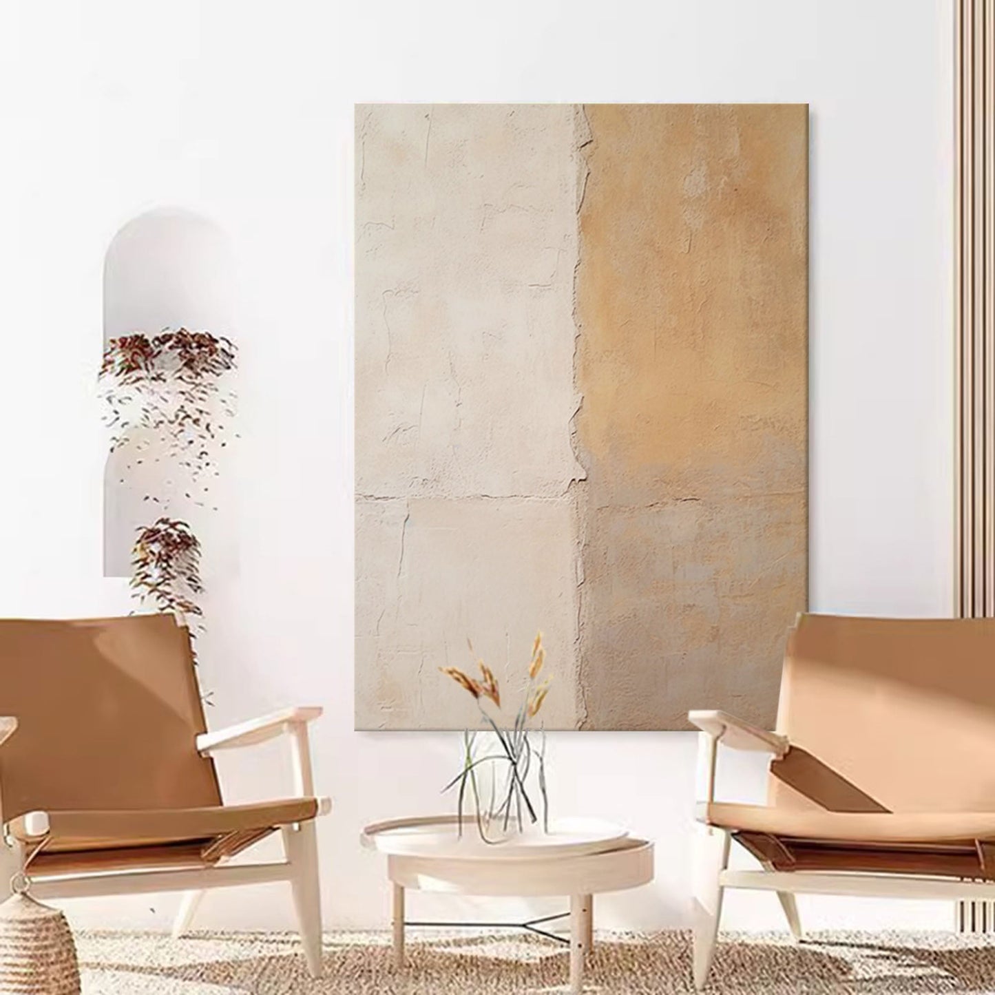 Elegant Minimalist Oil Painting for Modern Home Décor
