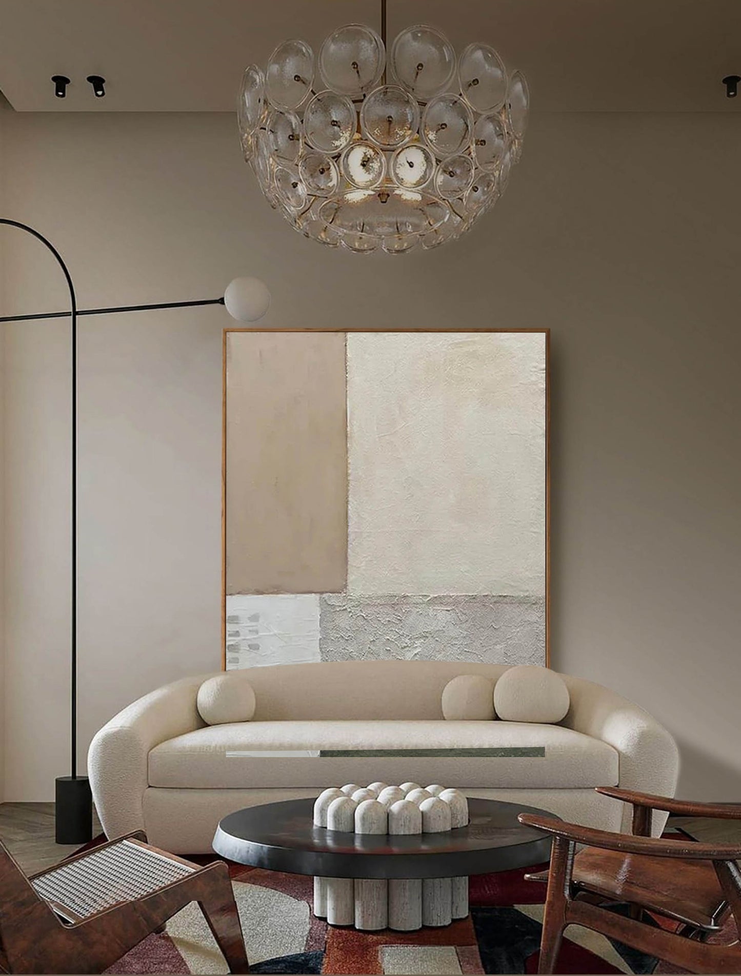 Modern Minimalist Geometric Oil Painting for Contemporary Home Decor