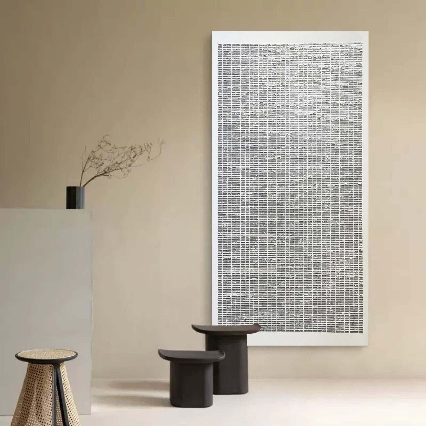 Abstract Wabi Sabi Wall Art - Contemporary Oil Painting for Minimalist Aesthetic Decor