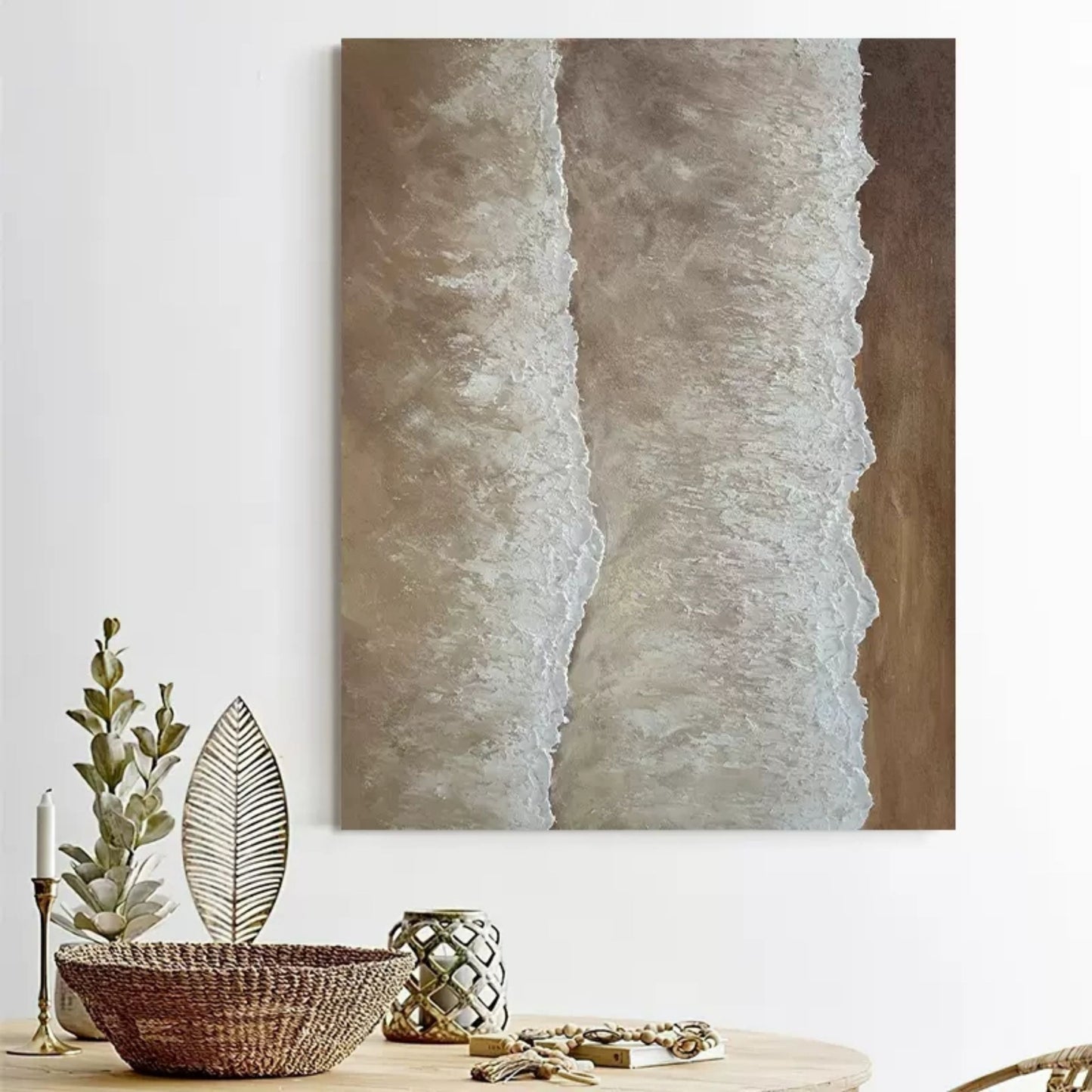 Serene Abstract Landscape Oil Painting for Modern Home Decor