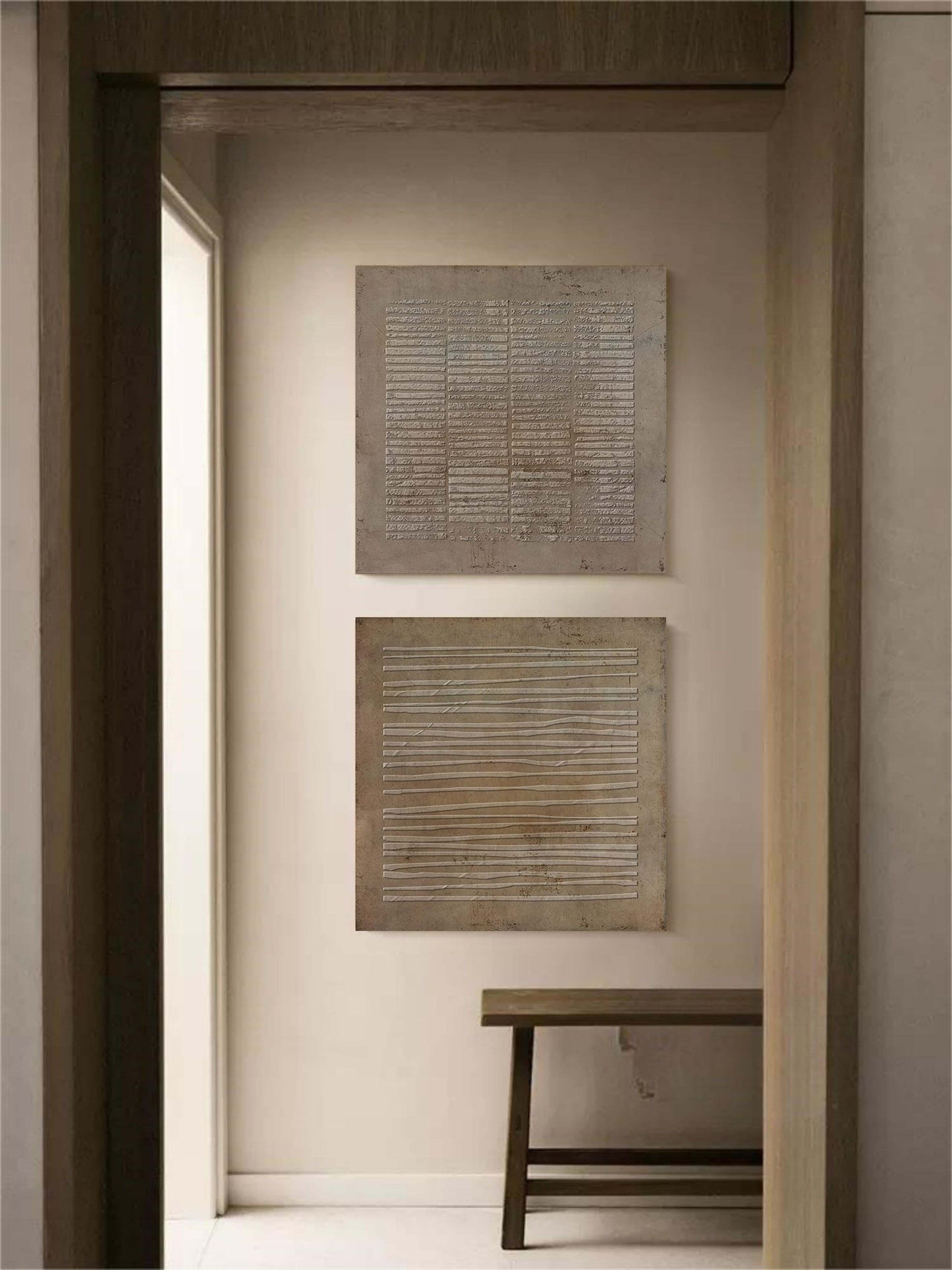 Contemporary Abstract Oil Painting Duo for Modern Home Decor