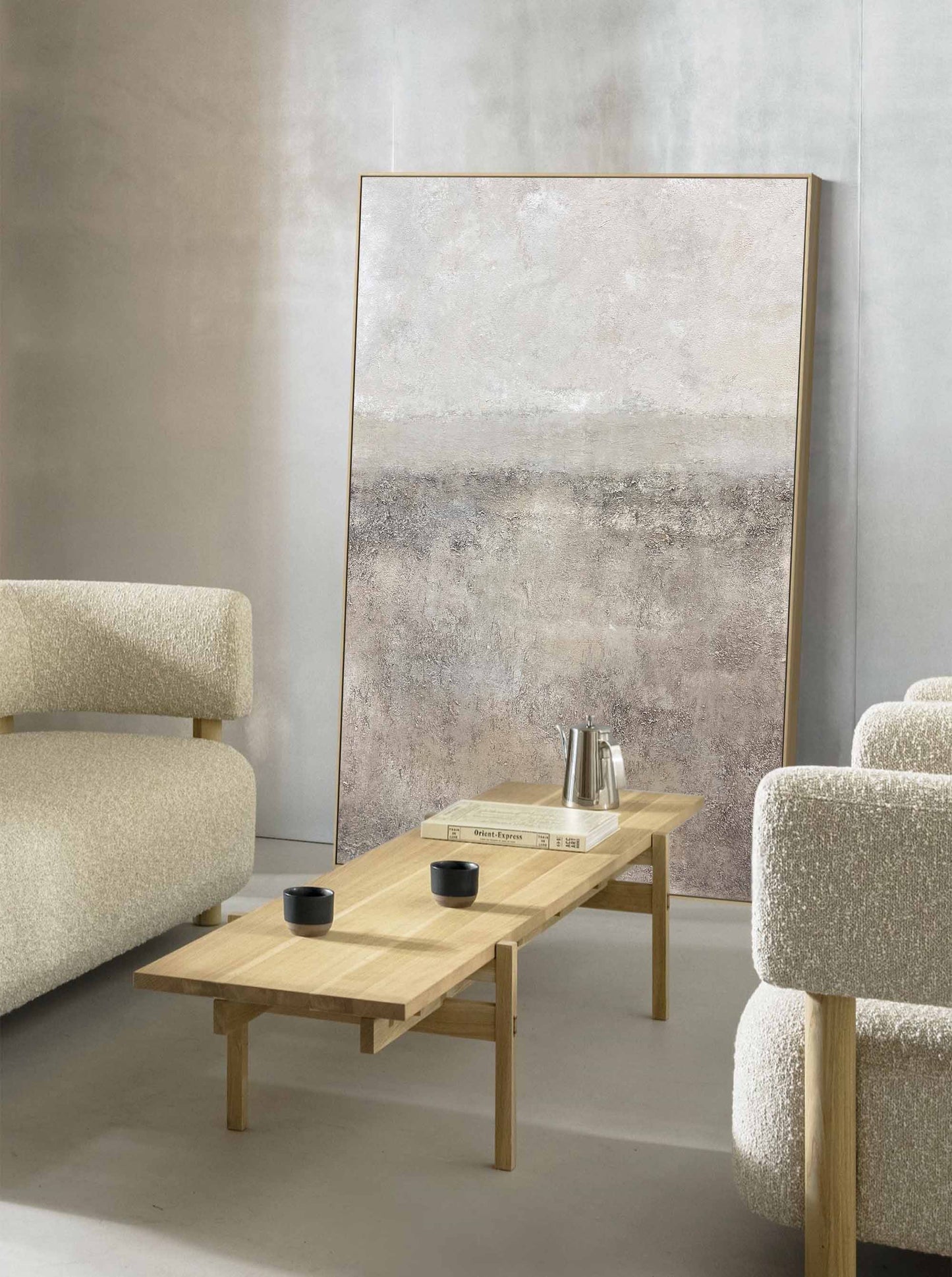Serene Minimalist Abstract Oil Painting for Calming Home Decor