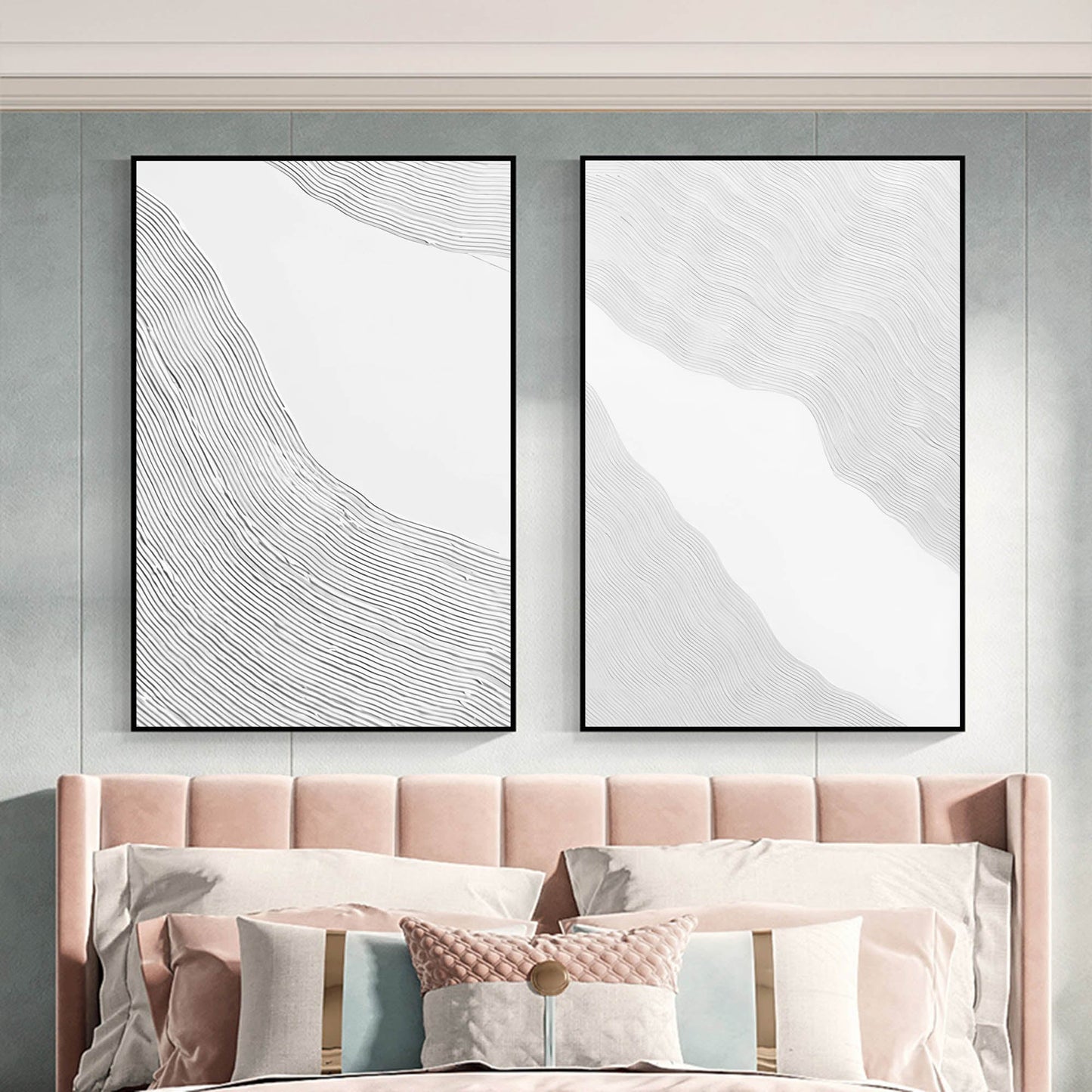 Contemporary Abstract Art Duo for Modern Home Decor