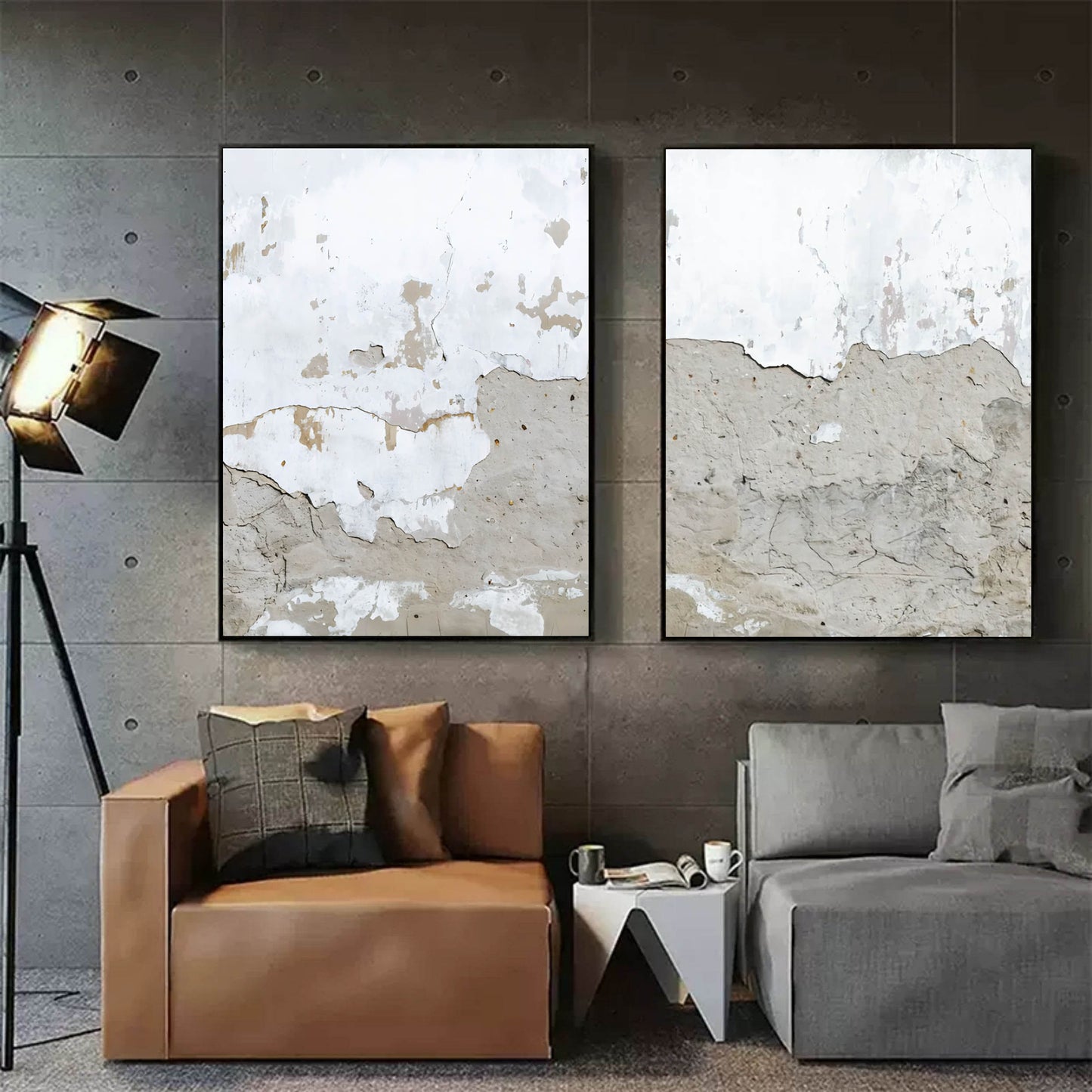 Contemporary Abstract Wall Art Duo for Modern Home Decor