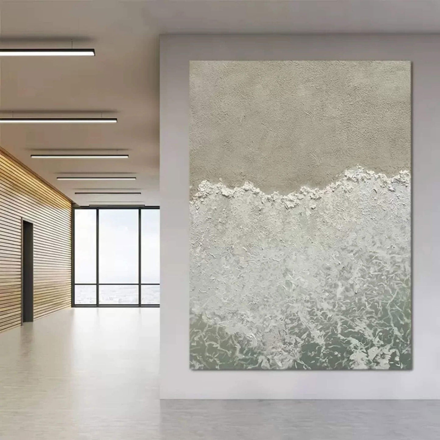 Serene Coastal Waves Oil Painting for Elegant Home Decor