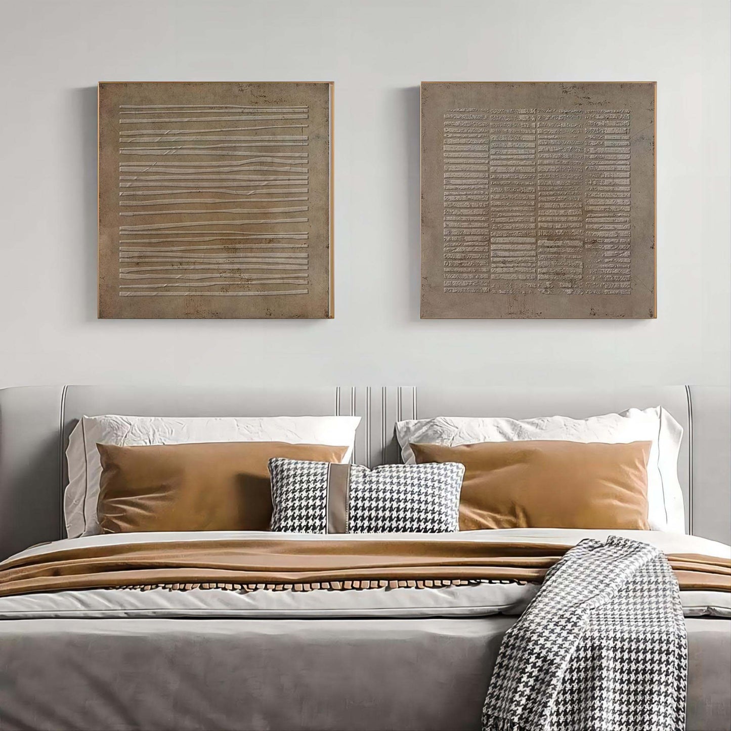 Contemporary Abstract Oil Painting Duo for Modern Home Decor