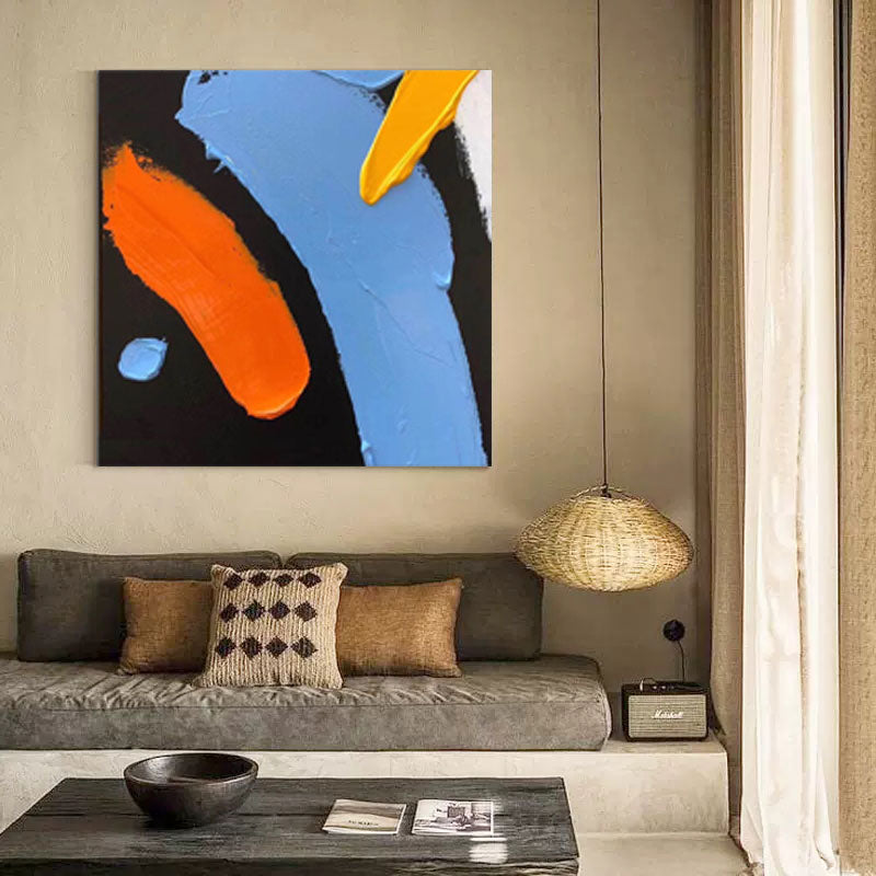 Colorful Abstract Oil Painting for Modern Minimalist Home Decor