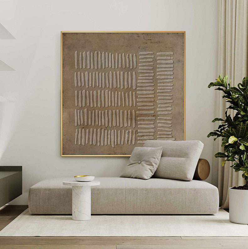Wabi-Sabi Minimalist Oil Painting for Tranquil Home Decor