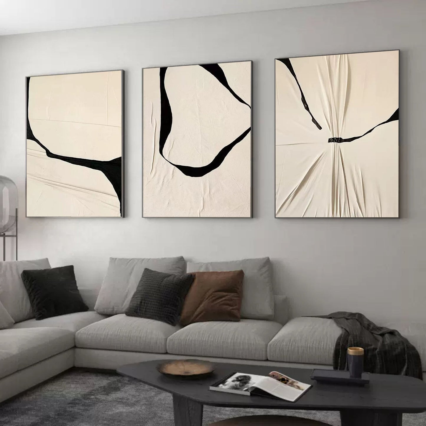 Contemporary Abstract Triptych Wall Art for Modern Home Decor