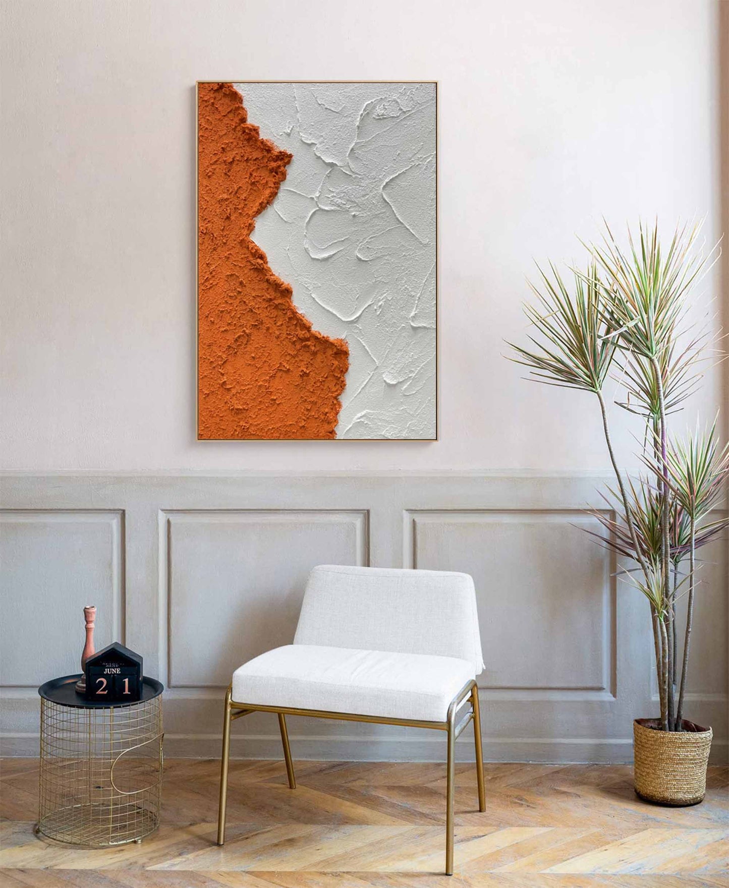 Abstract Coastal Sunrise Oil Painting for Beach Home Décor