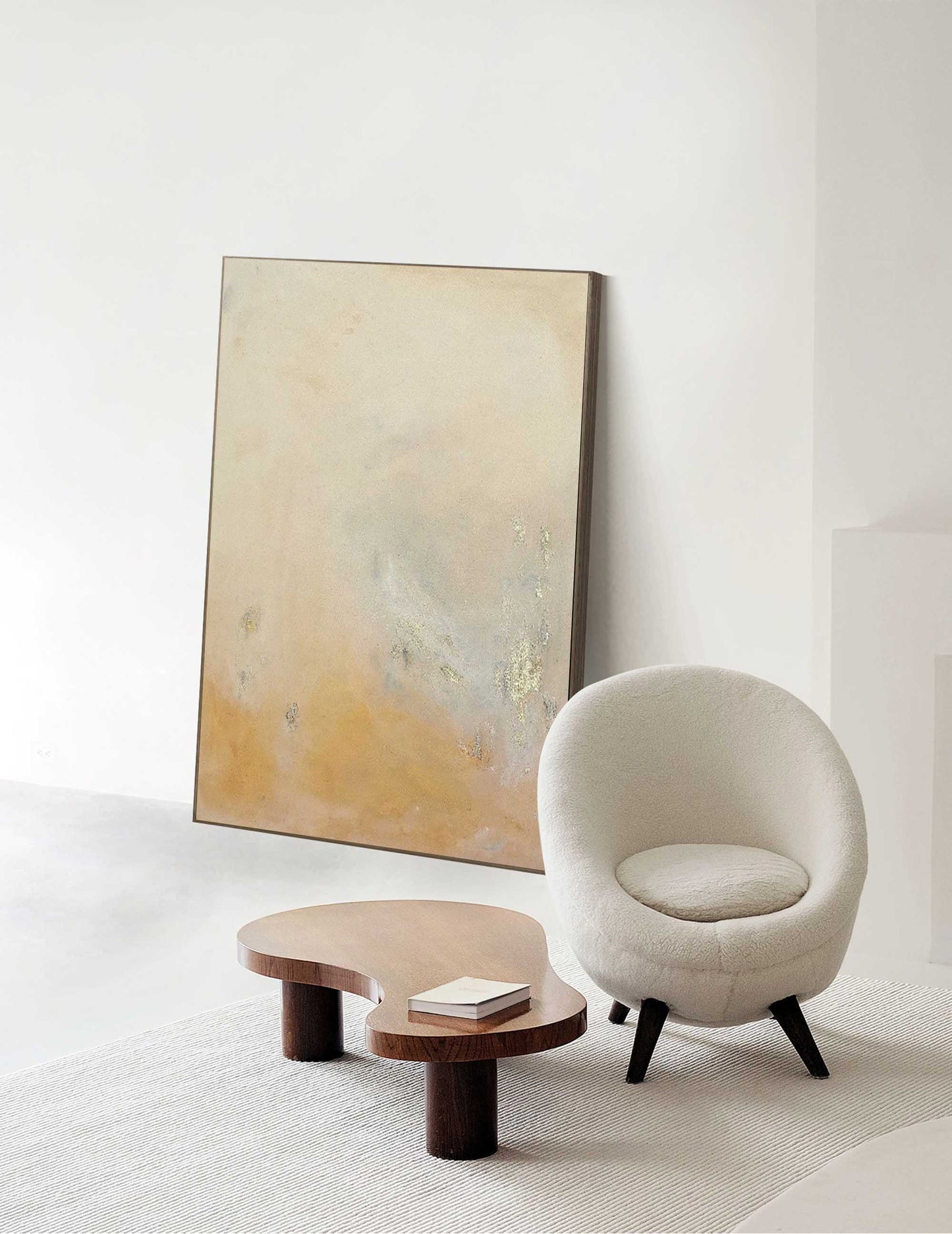 Serene Abstract Oil Painting for Home Decor – Minimalist Wall Art
