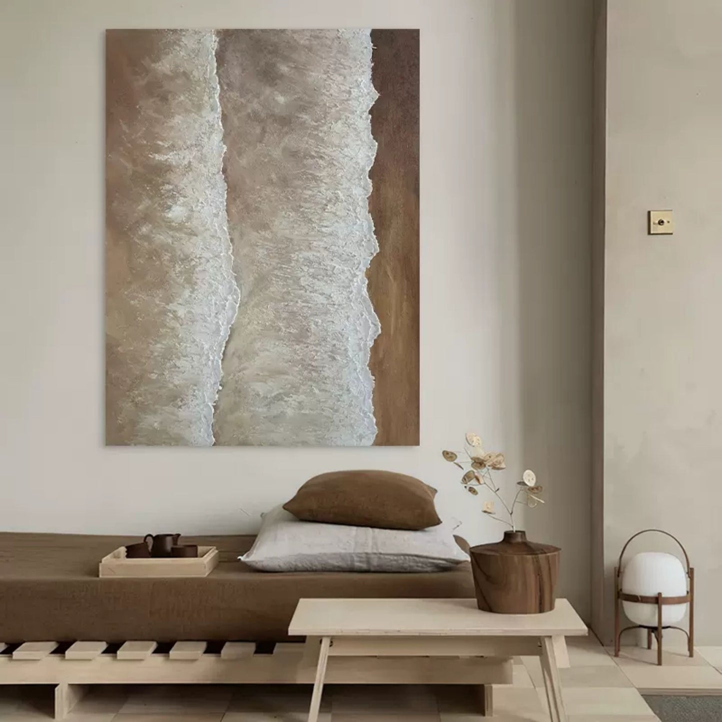 Serene Abstract Landscape Oil Painting for Modern Home Decor