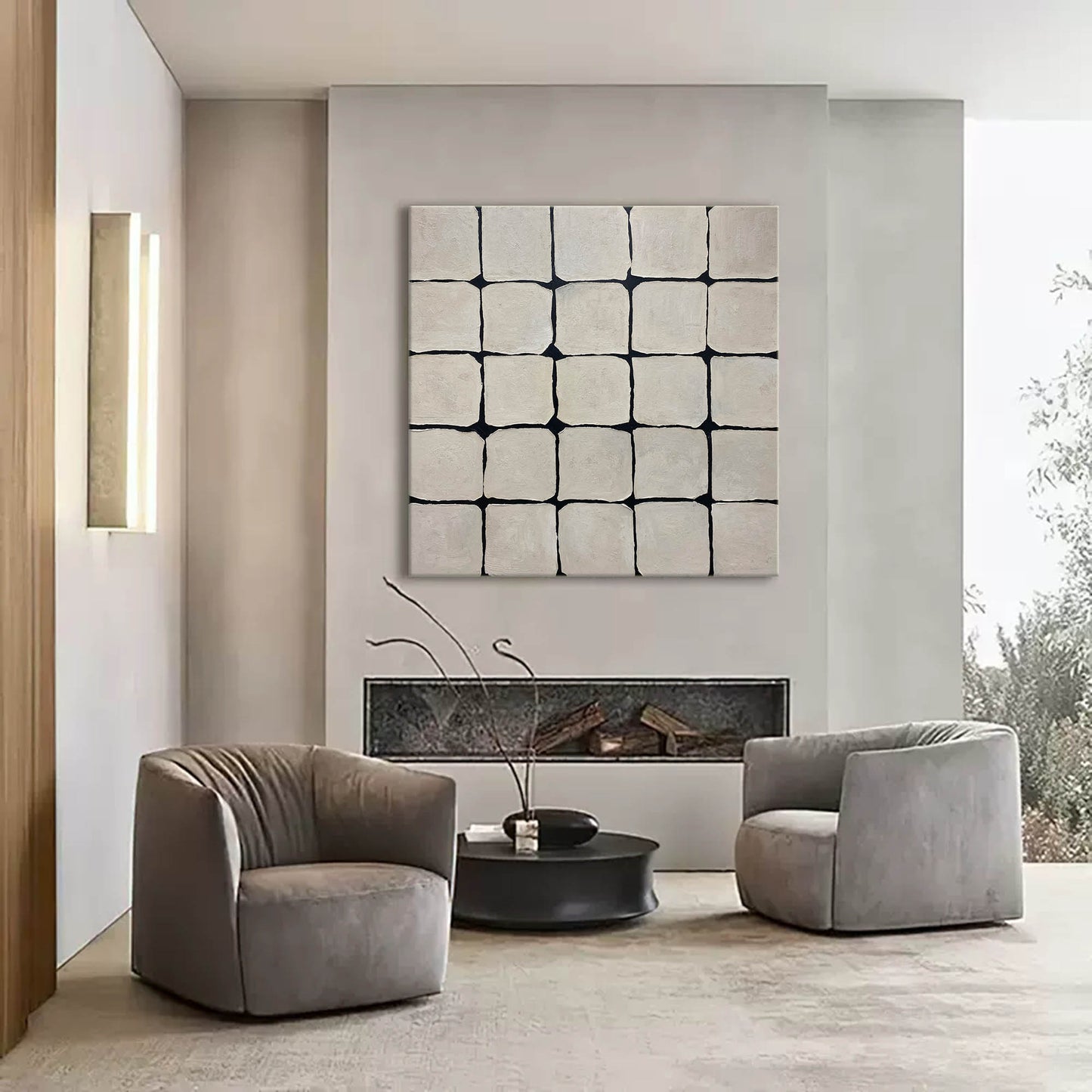 Contemporary Wabi-Sabi Texture Art for Minimalist Home Decor