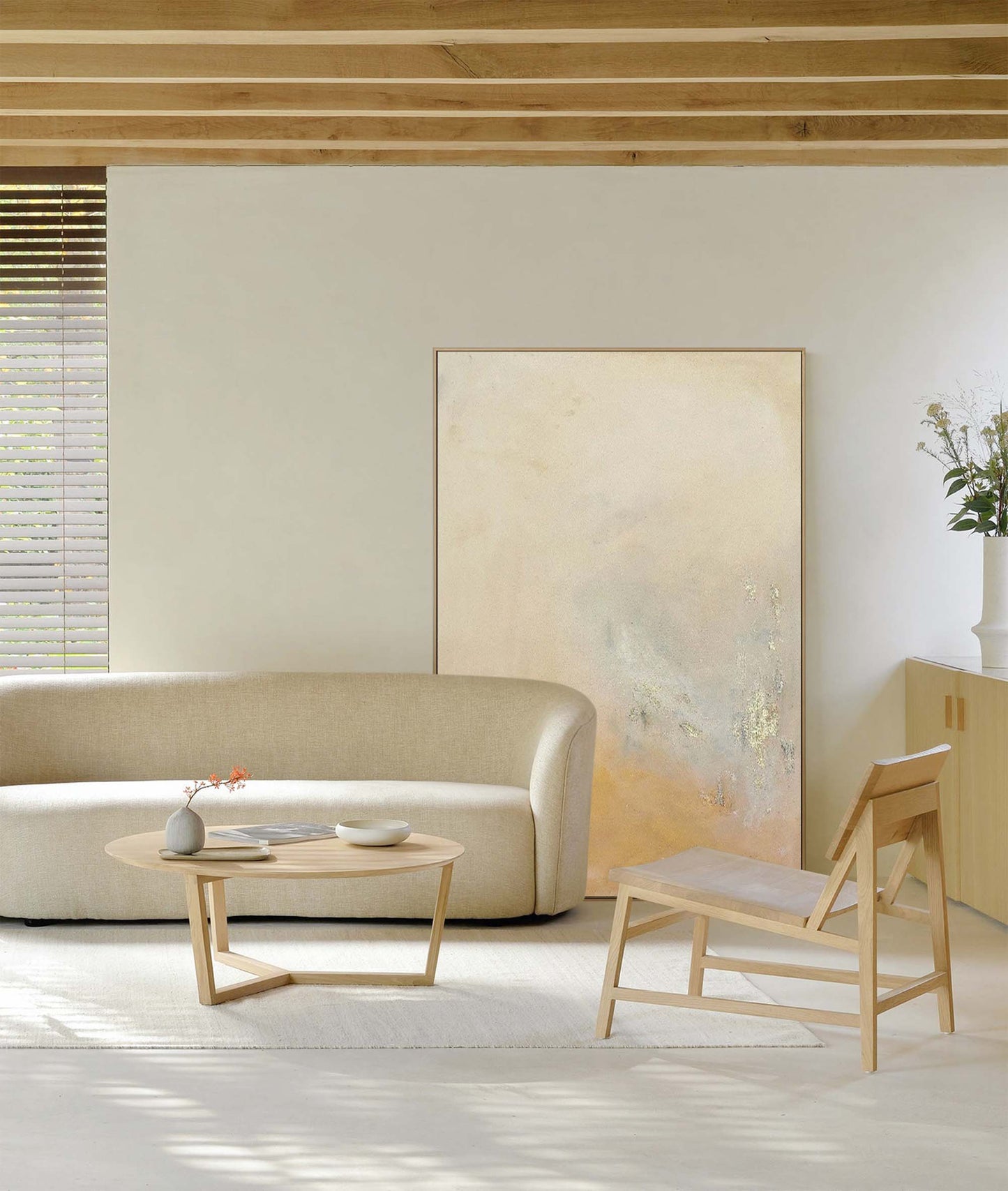 Serene Abstract Oil Painting for Home Decor – Minimalist Wall Art