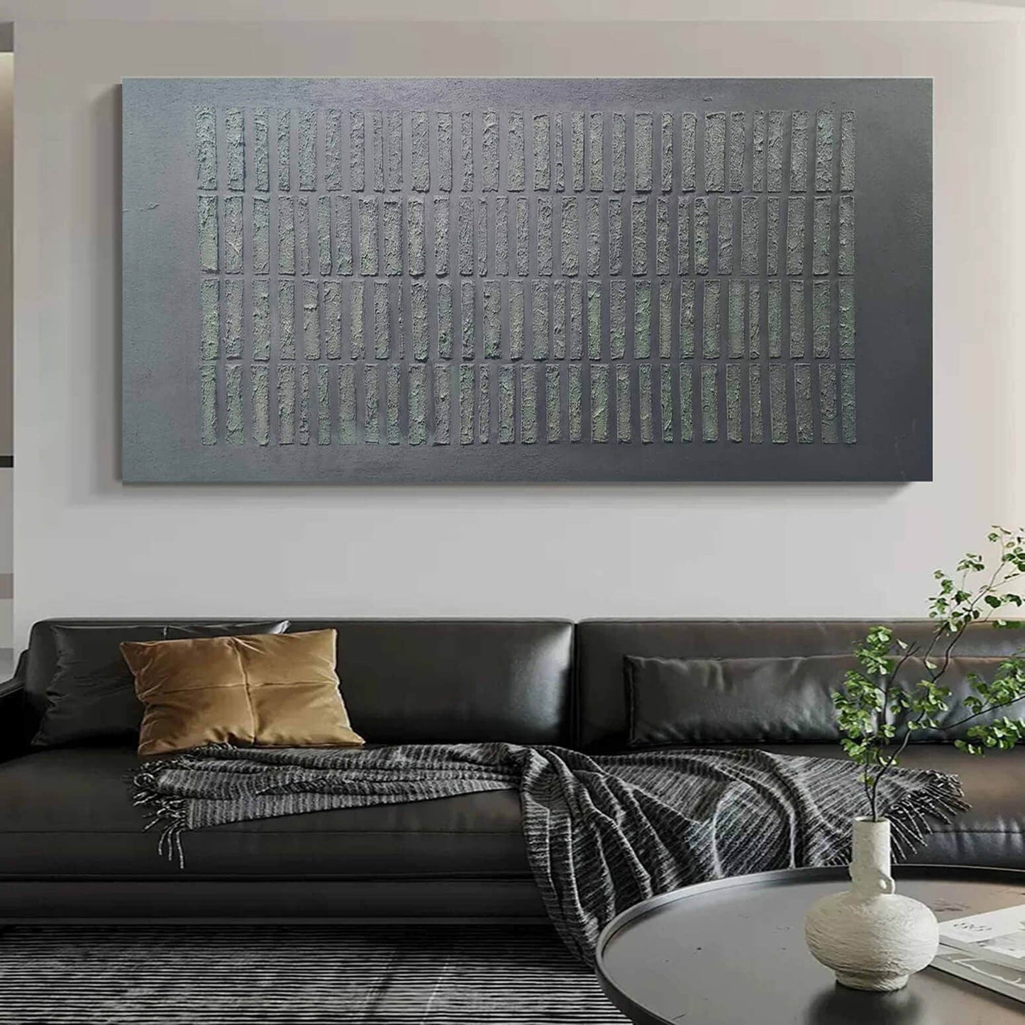 Abstract Oil Painting of Geometric Textures and Mystical Hues