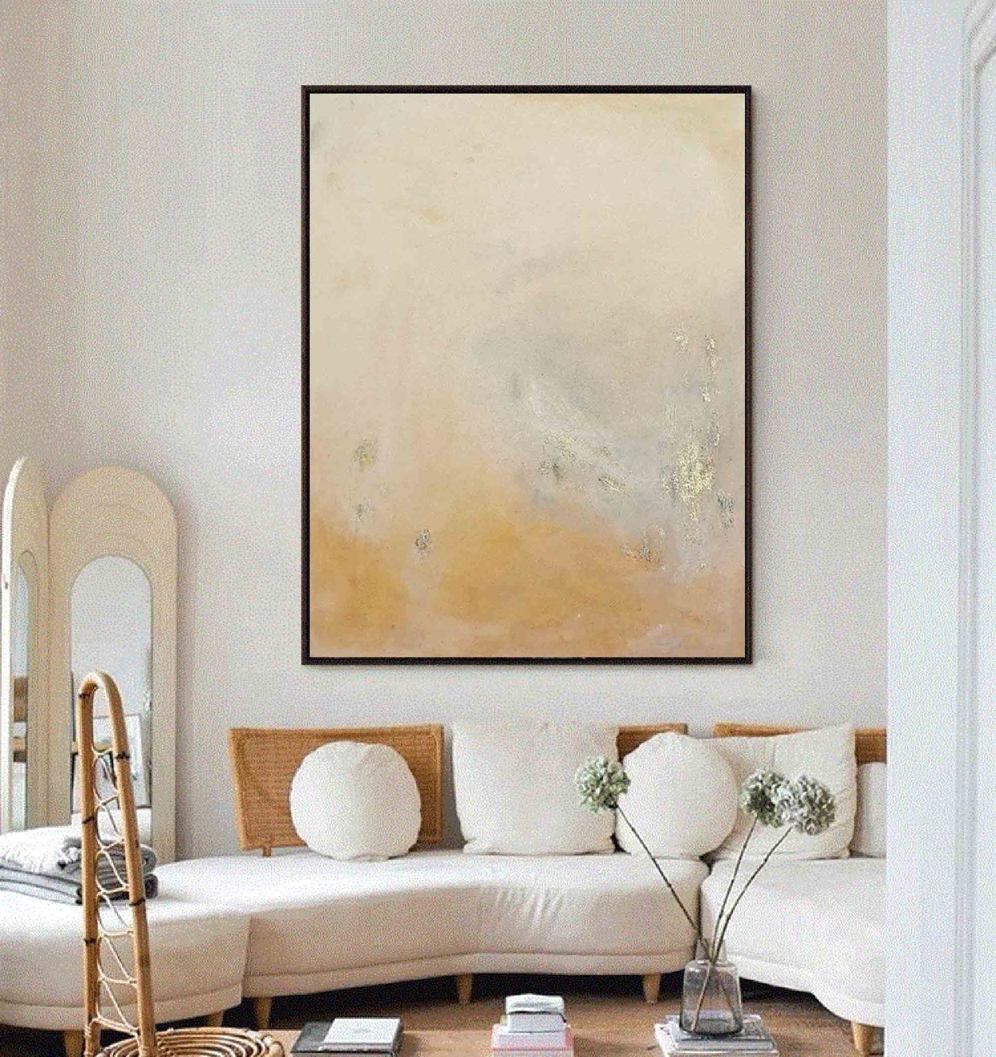 Serene Abstract Oil Painting for Home Decor – Minimalist Wall Art