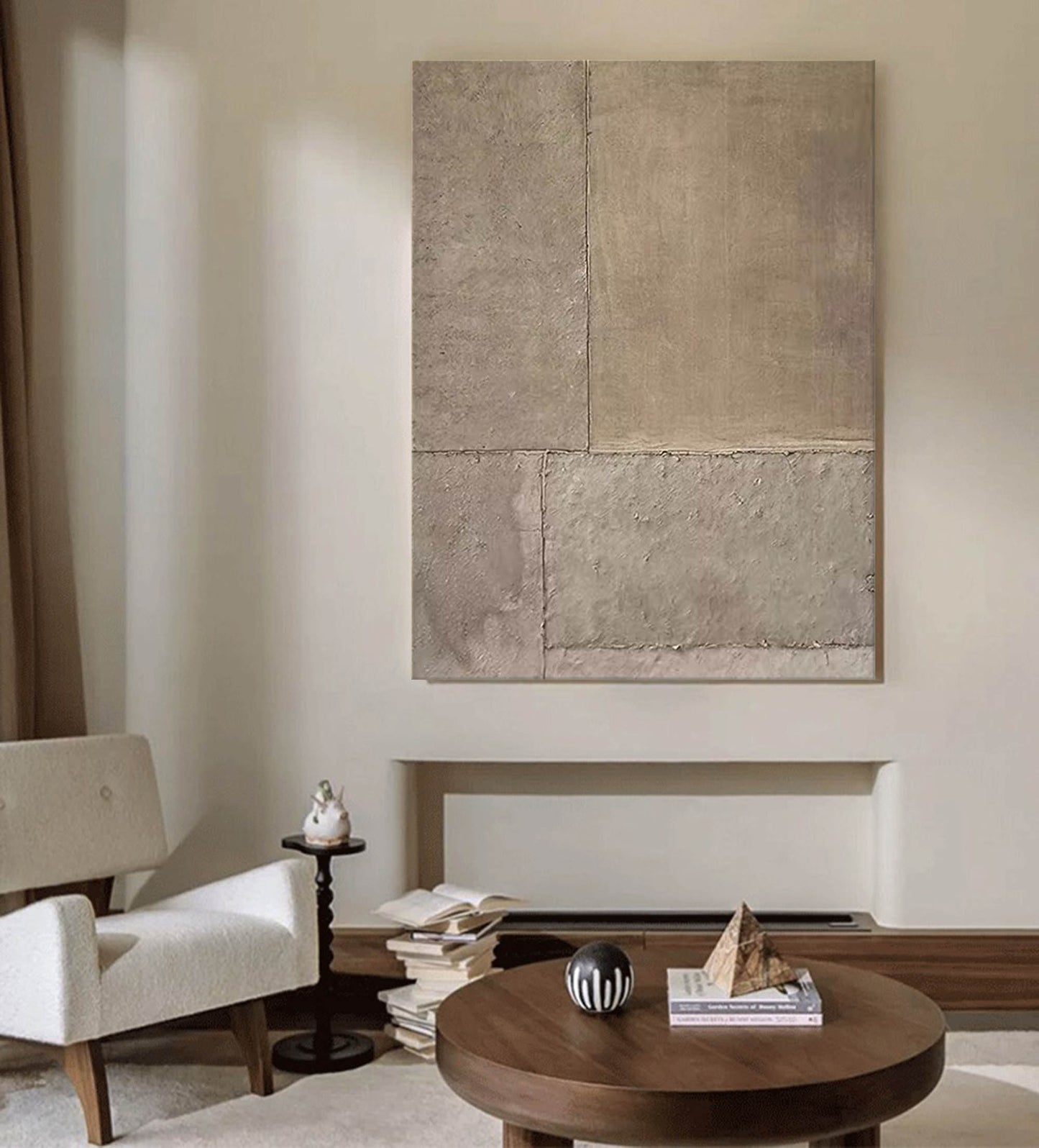 Elegant Minimalist Geometric Oil Painting for Modern Home Decor