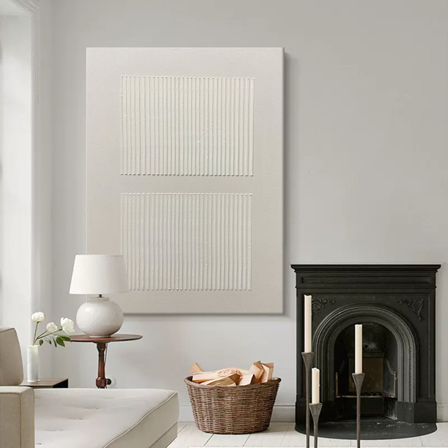 Elegant Minimalist Abstract Oil Painting for Modern Home Decor