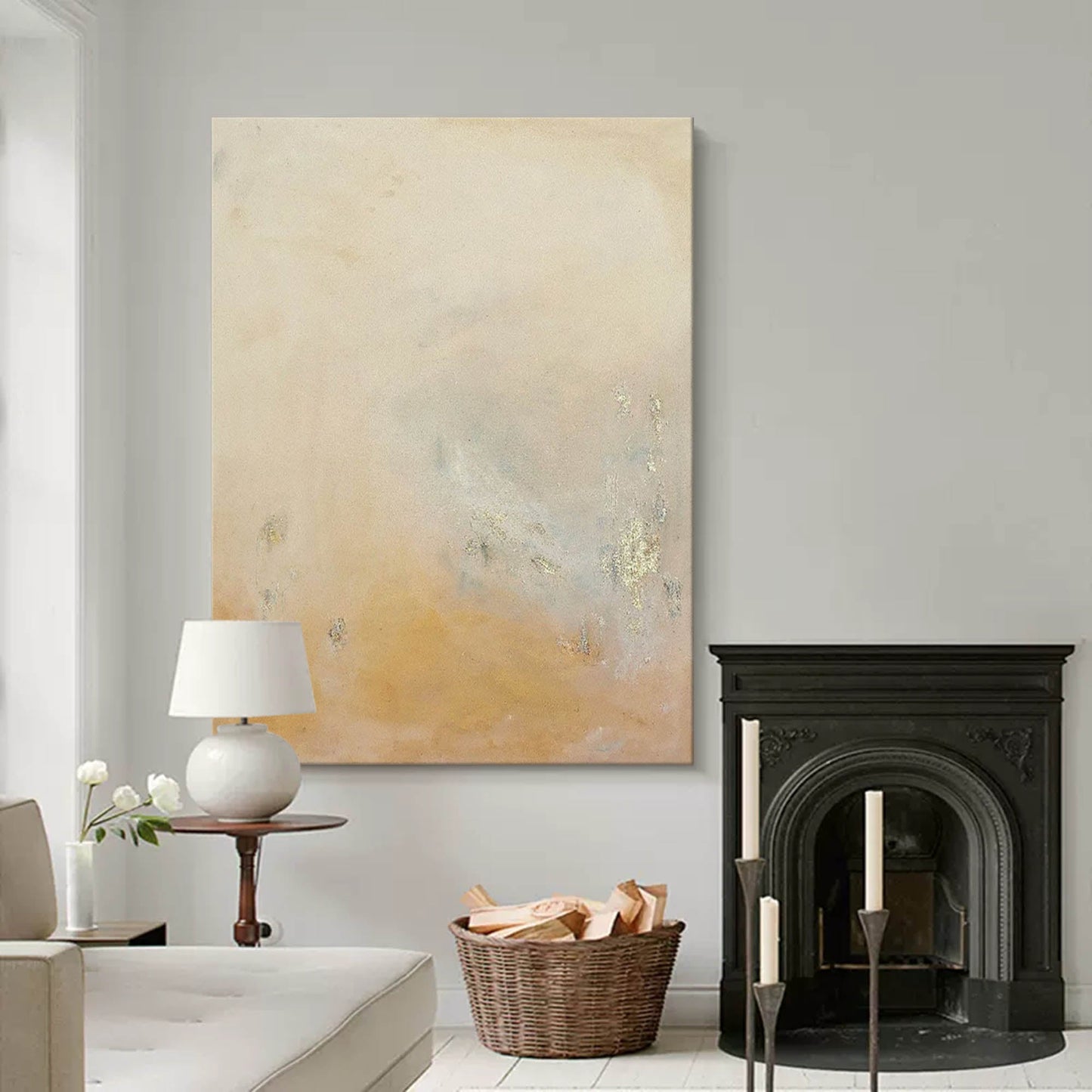 Serene Abstract Oil Painting for Home Decor – Minimalist Wall Art