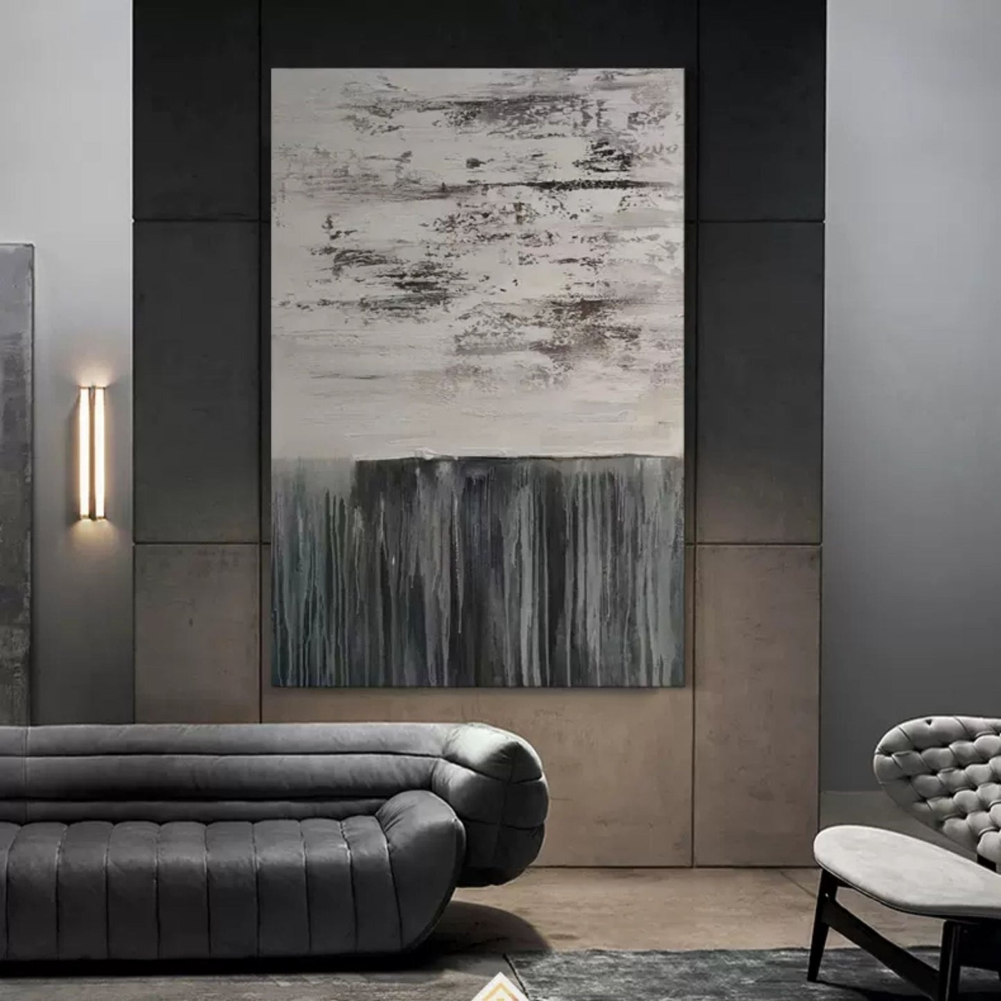 Minimalist Abstract Oil Painting for Modern Home Decor
