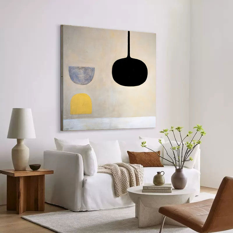 Abstract Minimalist Oil Painting for Modern Home Décor