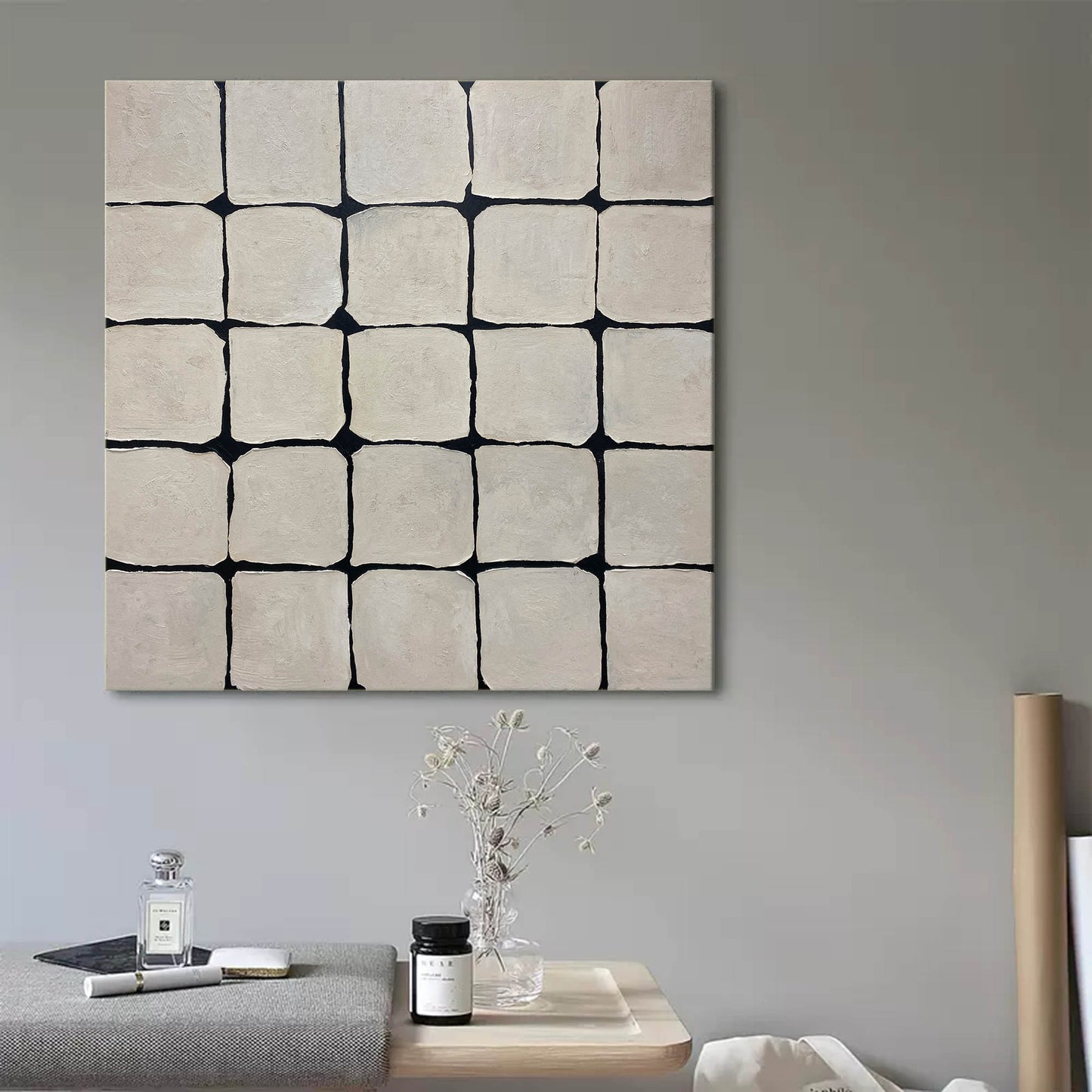 Contemporary Wabi-Sabi Texture Art for Minimalist Home Decor