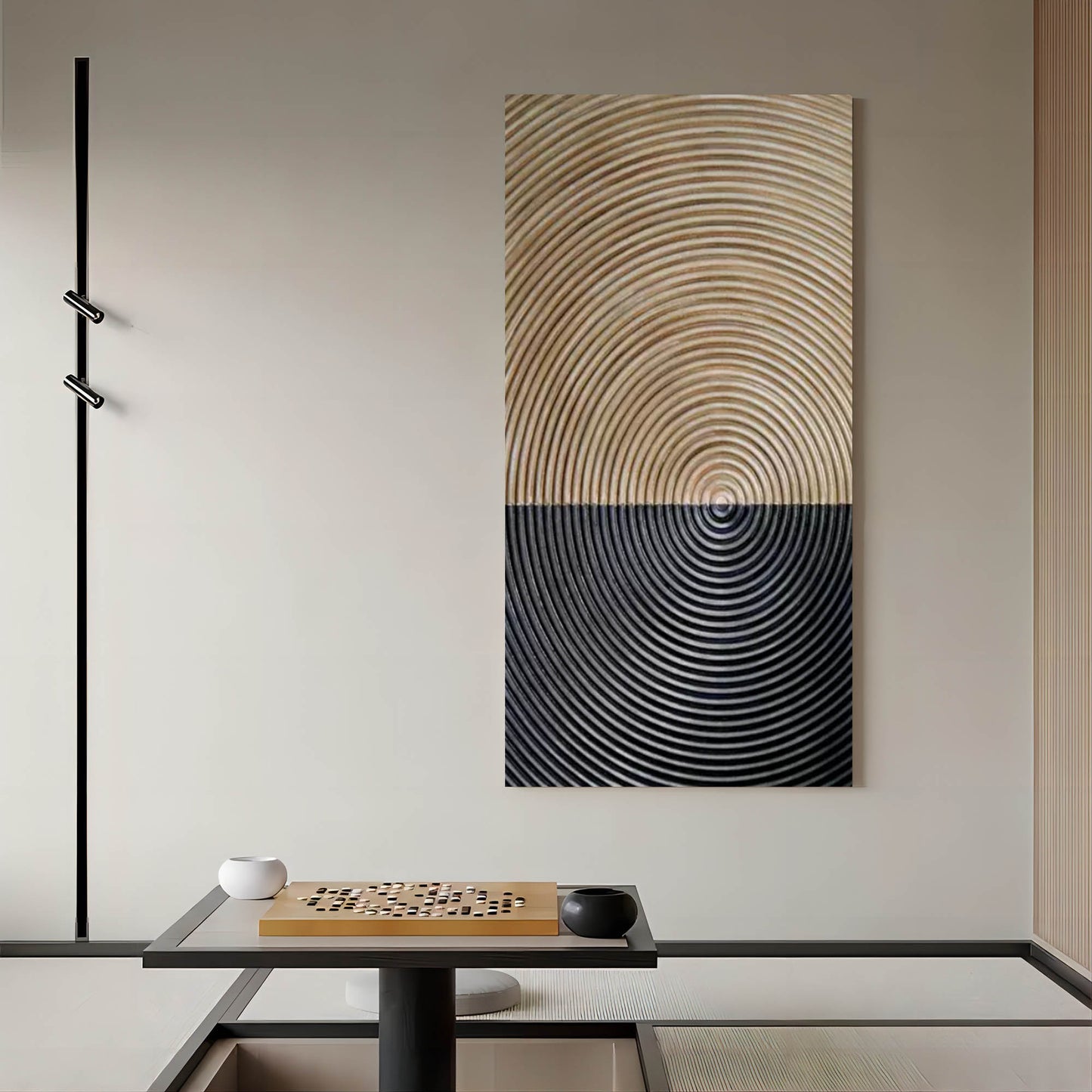 Contemporary Wabi Sabi Oil Painting - Minimalist Wall Art for Modern Decor