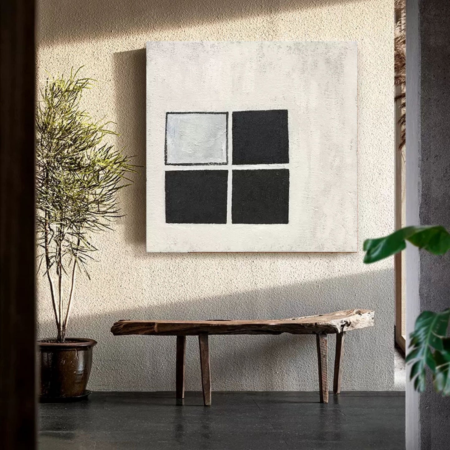 Modern Minimalist Wabi-Sabi Abstract Oil Painting for Contemporary Home Decor