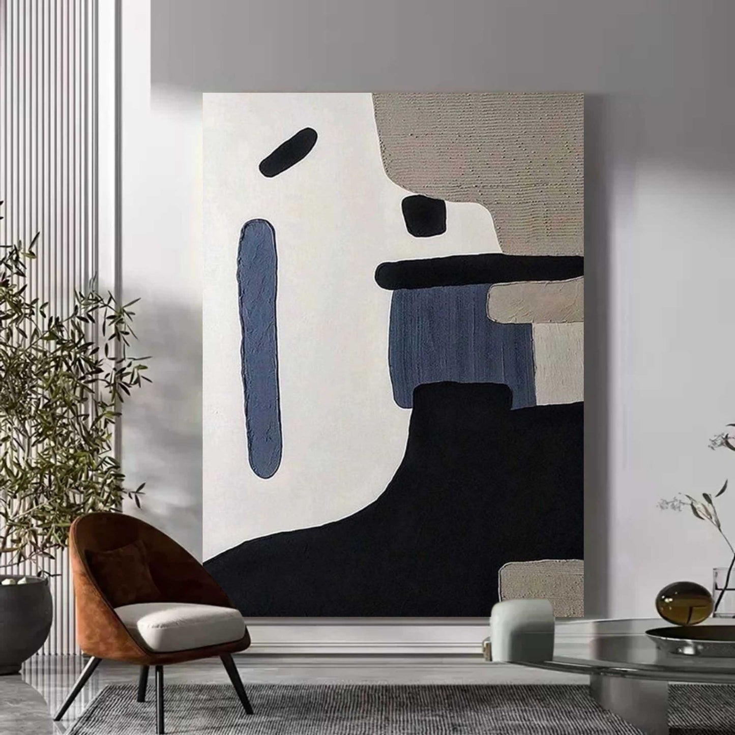 Abstract Wabi-Sabi Wall Art for Modern Home Decor and Minimalist Aesthetics