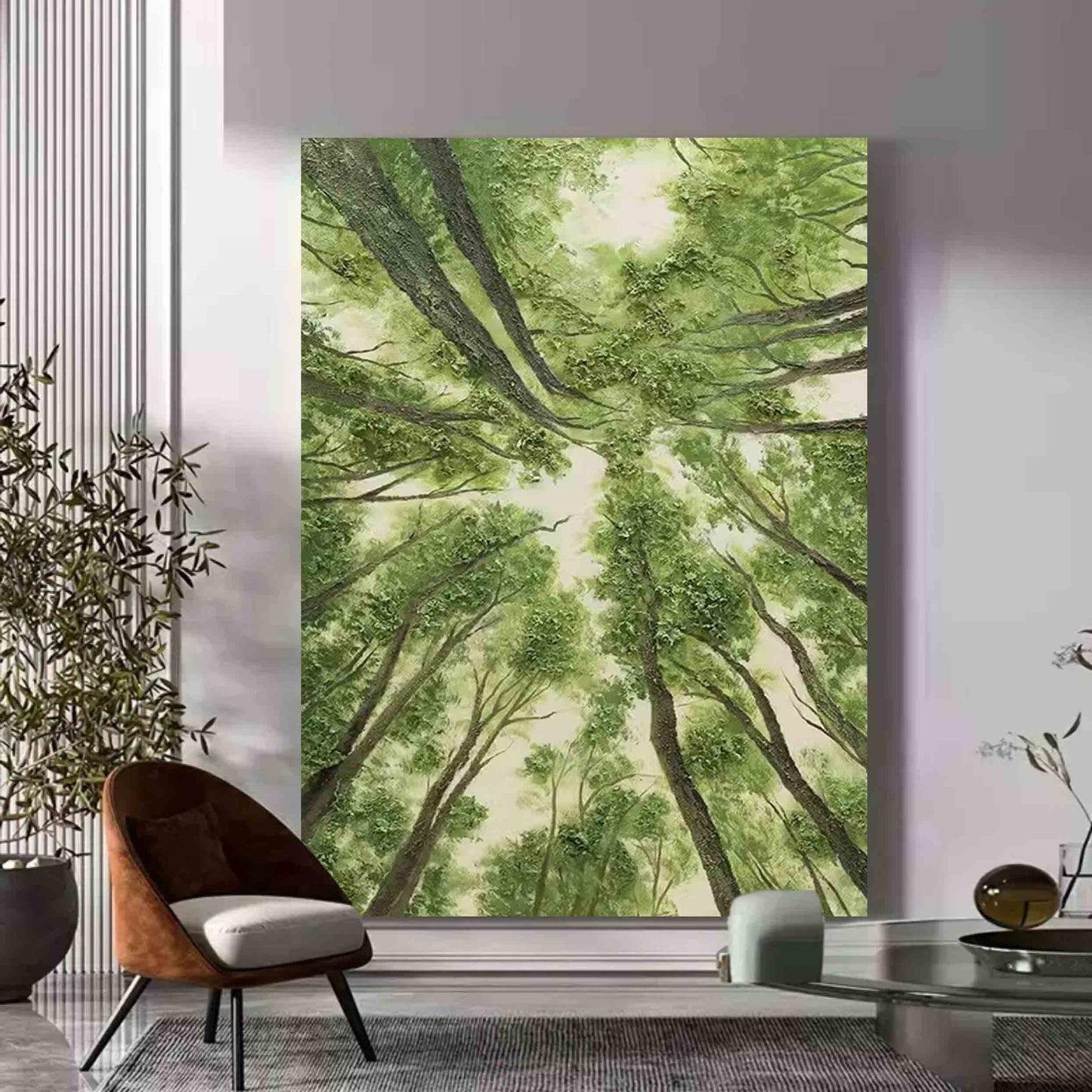 Enchanted Forest Canopy Oil Painting for Nature Lovers