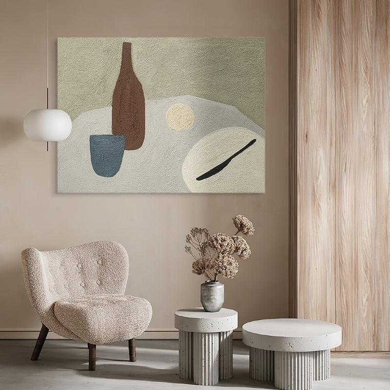 Abstract Neutral Stone Inspired Oil Painting 115AN