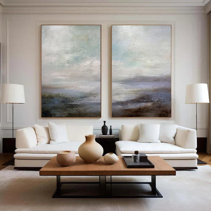 Abstract Ocean and Sky Landscape Art for Tranquil Home Décor