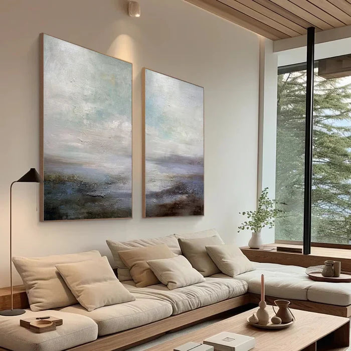 Abstract Ocean and Sky Landscape Art for Tranquil Home Décor