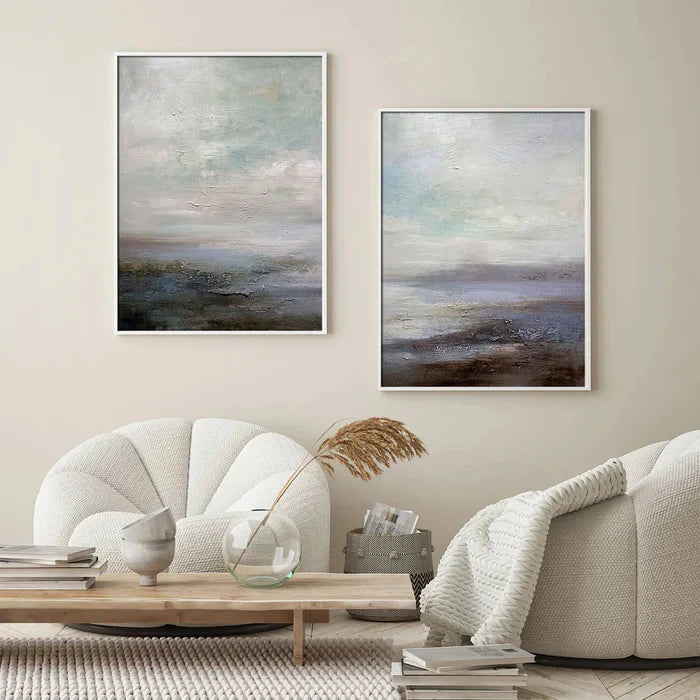 Abstract Ocean and Sky Landscape Art for Tranquil Home Décor