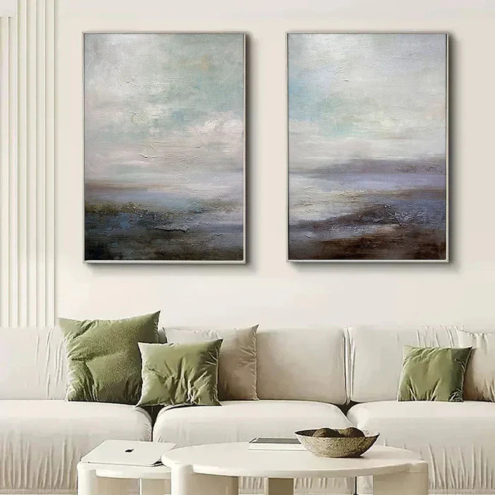 Abstract Ocean and Sky Landscape Art for Tranquil Home Décor