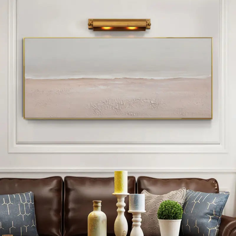Minimalist Ocean Sky Canvas Art - Textured Beach Wall Decor for Relaxing Interiors