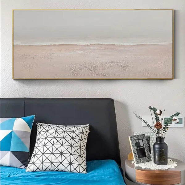 Minimalist Ocean Sky Canvas Art - Textured Beach Wall Decor for Relaxing Interiors