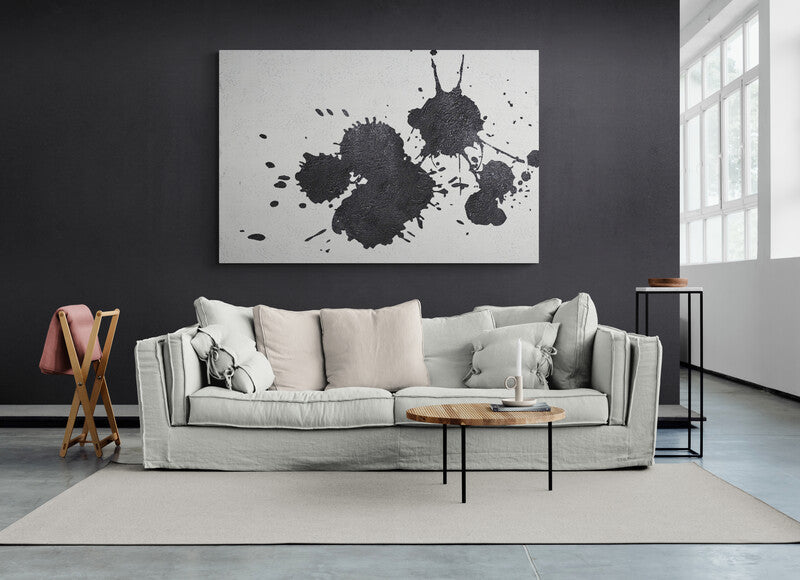 Abstract Black and White Oil Painting for Modern Art Lovers