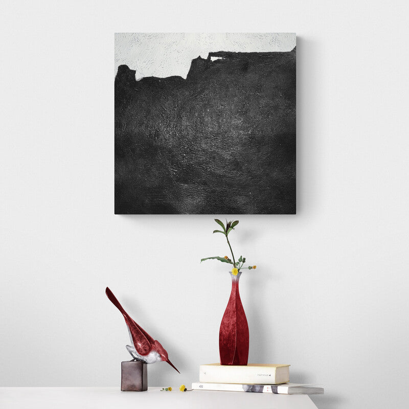 Contemporary Black and White Abstract Oil Painting for Modern Home Decor